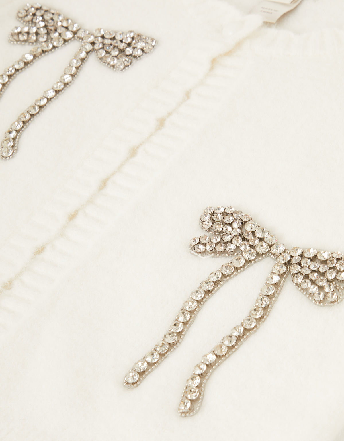 KARDIGAN - IVORY HOTFIX BOW CARDIGAN