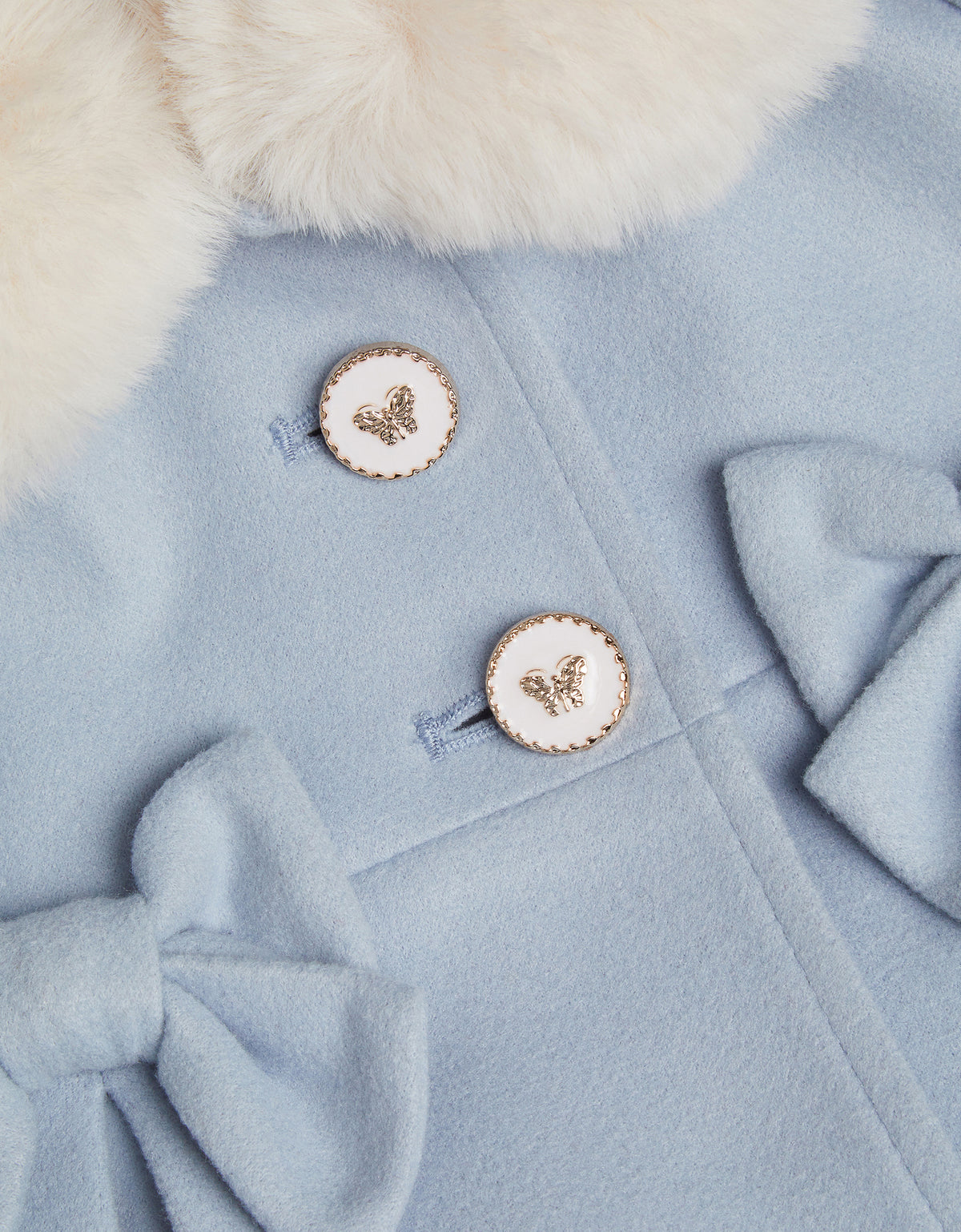 KAPUT - BBY SMRT BOW TRIM COAT LT