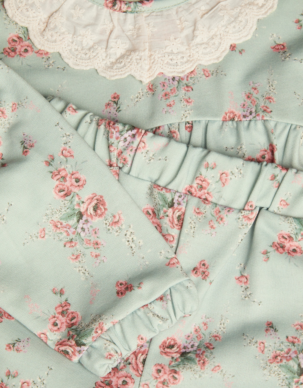 SET - BBY SAGE FLRL SWEAT/JOGGE