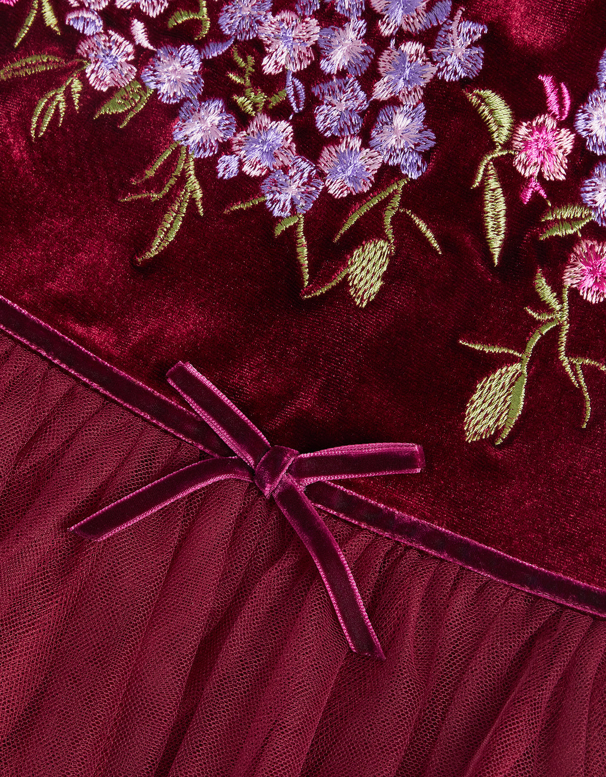 HALJINA - RUBY EMB VELVET FLORAL DR