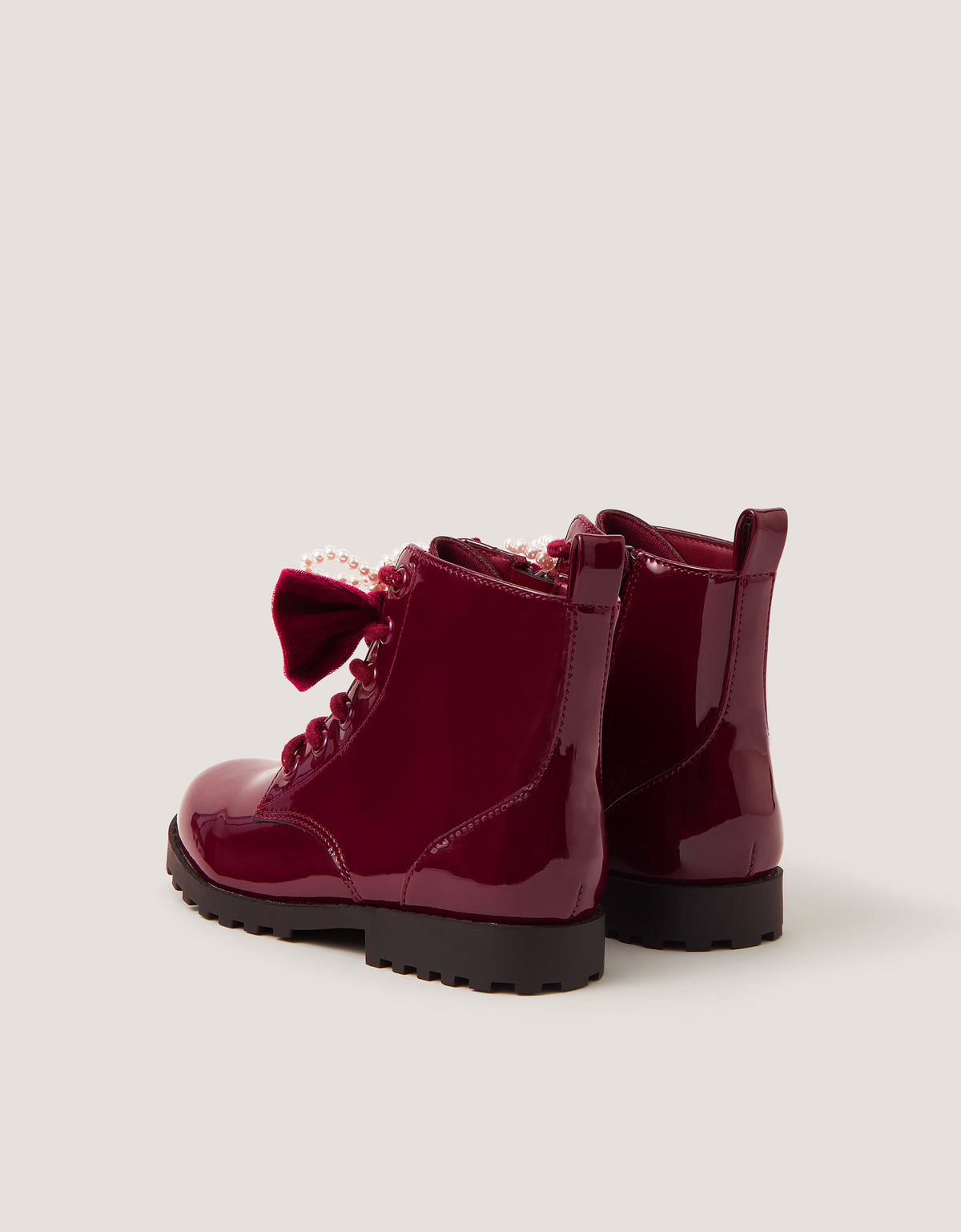 ČIZME - LACE UP BURGUNDY BTS BOOT
