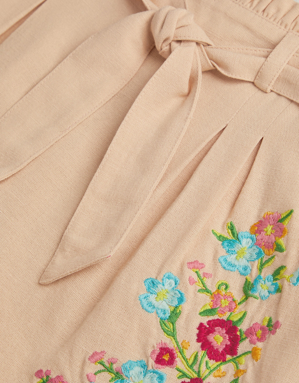 SORTS - LINEN EMB PAPERBAG SHORTS