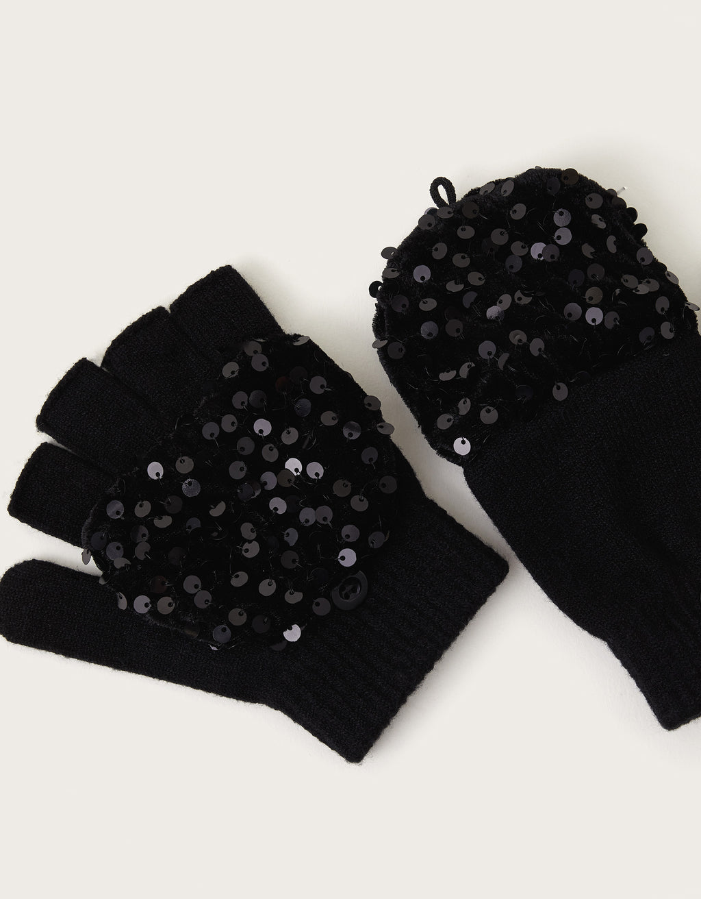 RUKAVICE - BLACK SEQUIN GLOVES
