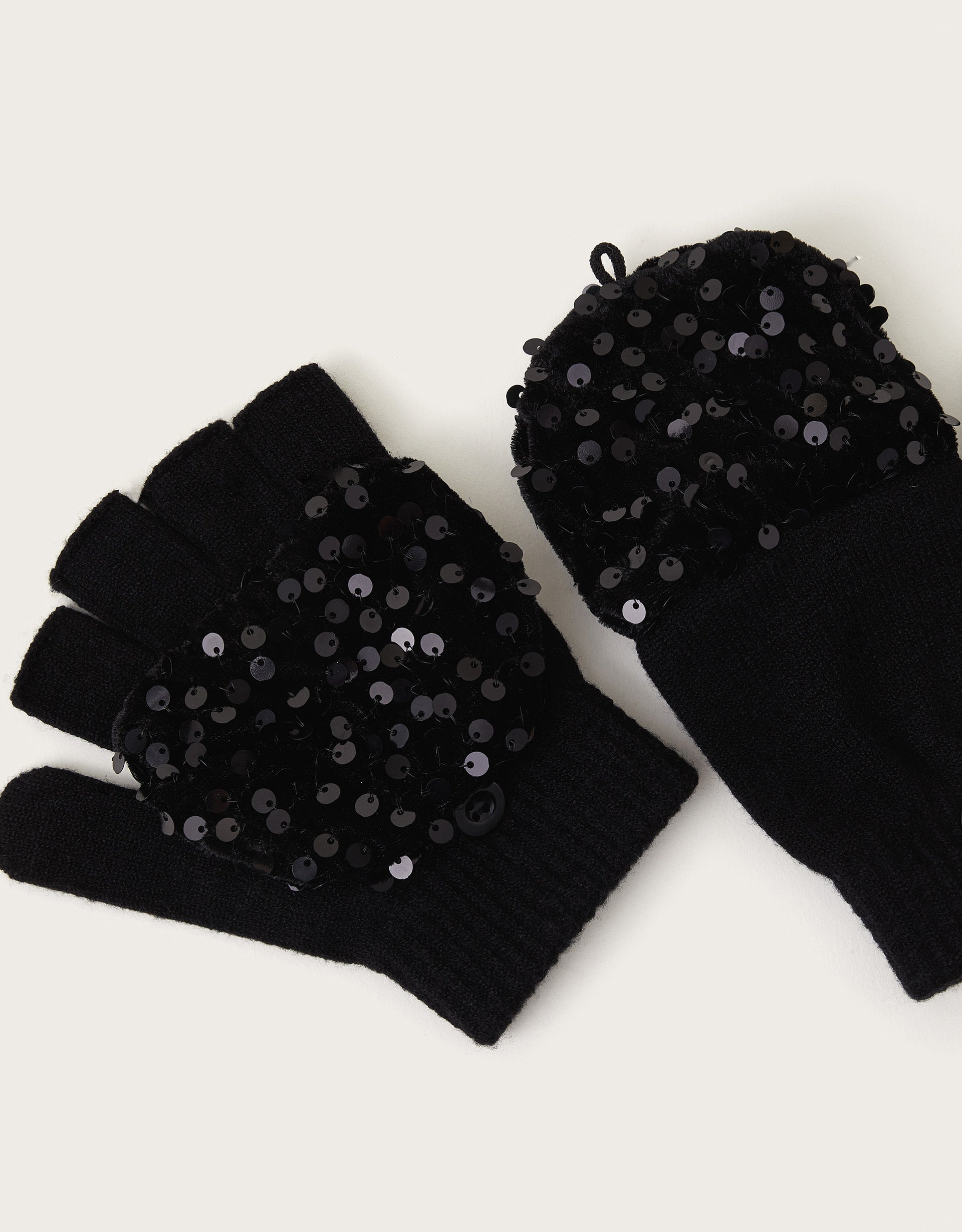 RUKAVICE - BLACK SEQUIN GLOVES