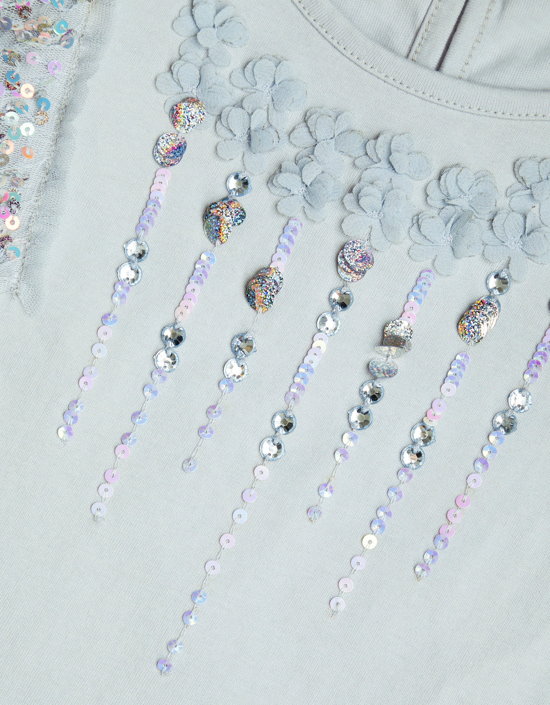 MAJICA - SEW BLUE SEQUIN EMB TEE