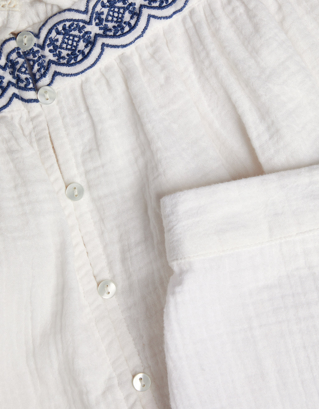 SET - CHEESECLOTH EMB FRILL SET