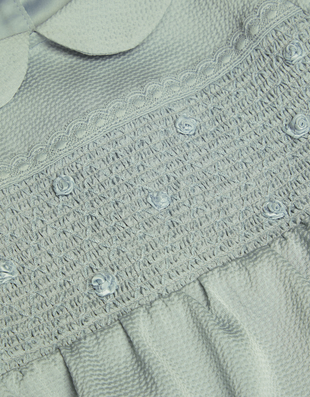KOMBINEZON - BABY SATIN SMOCKED ROMPER