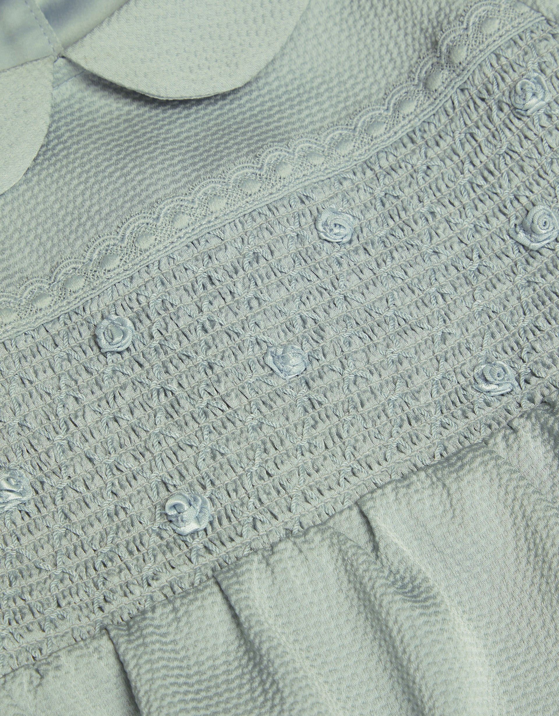 KOMBINEZON - BABY SATIN SMOCKED ROMPER