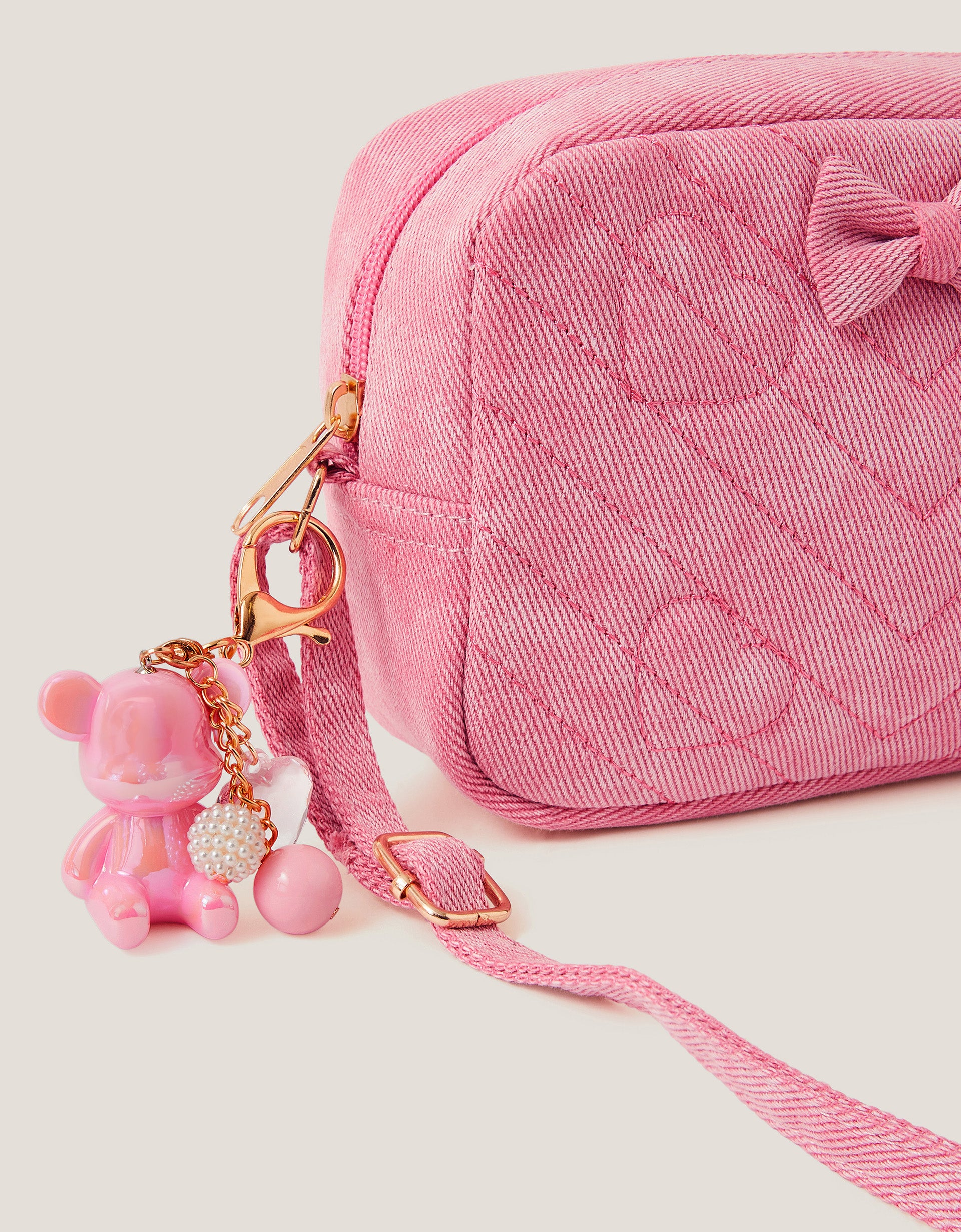 TORBA - QUILTED DENIM HEART BAG