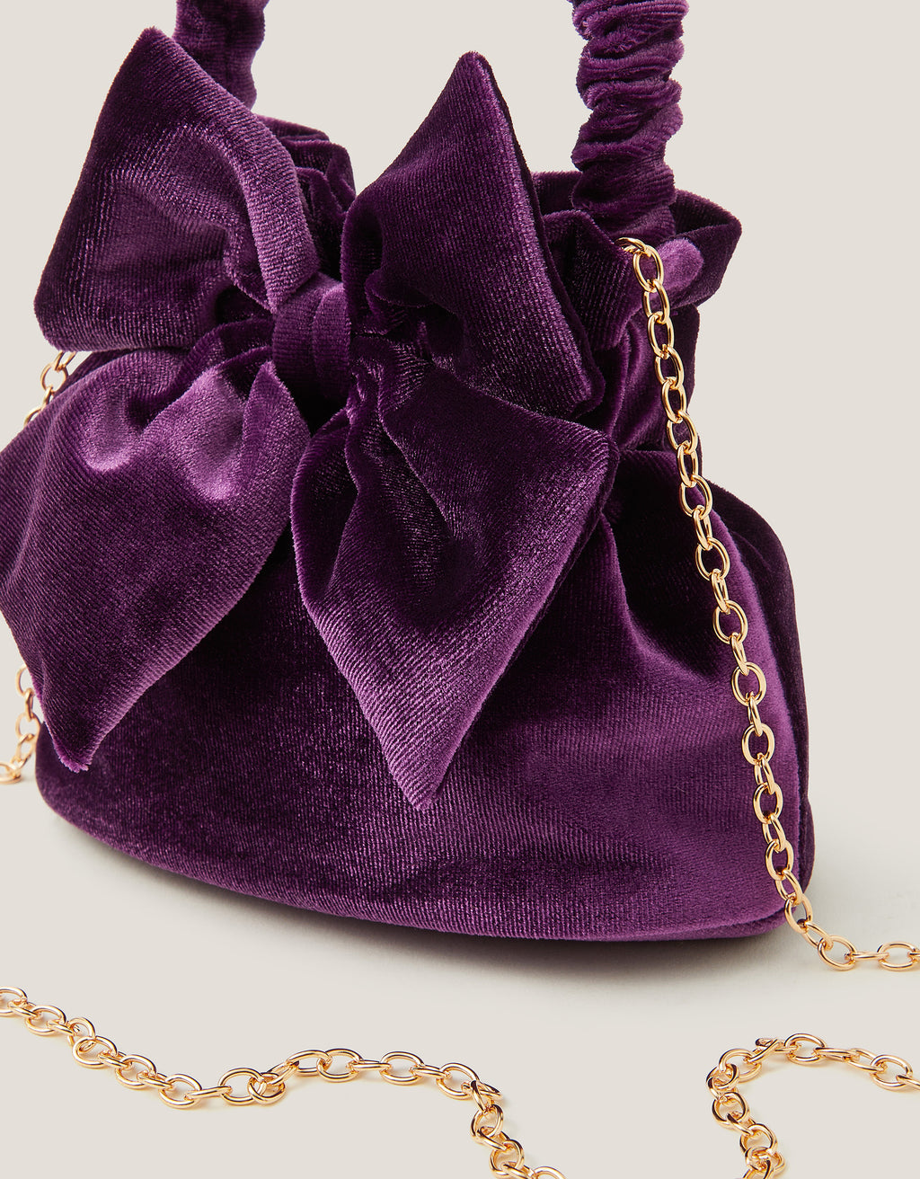 TORBA - PUFF BOW VELVET POUCH BAG