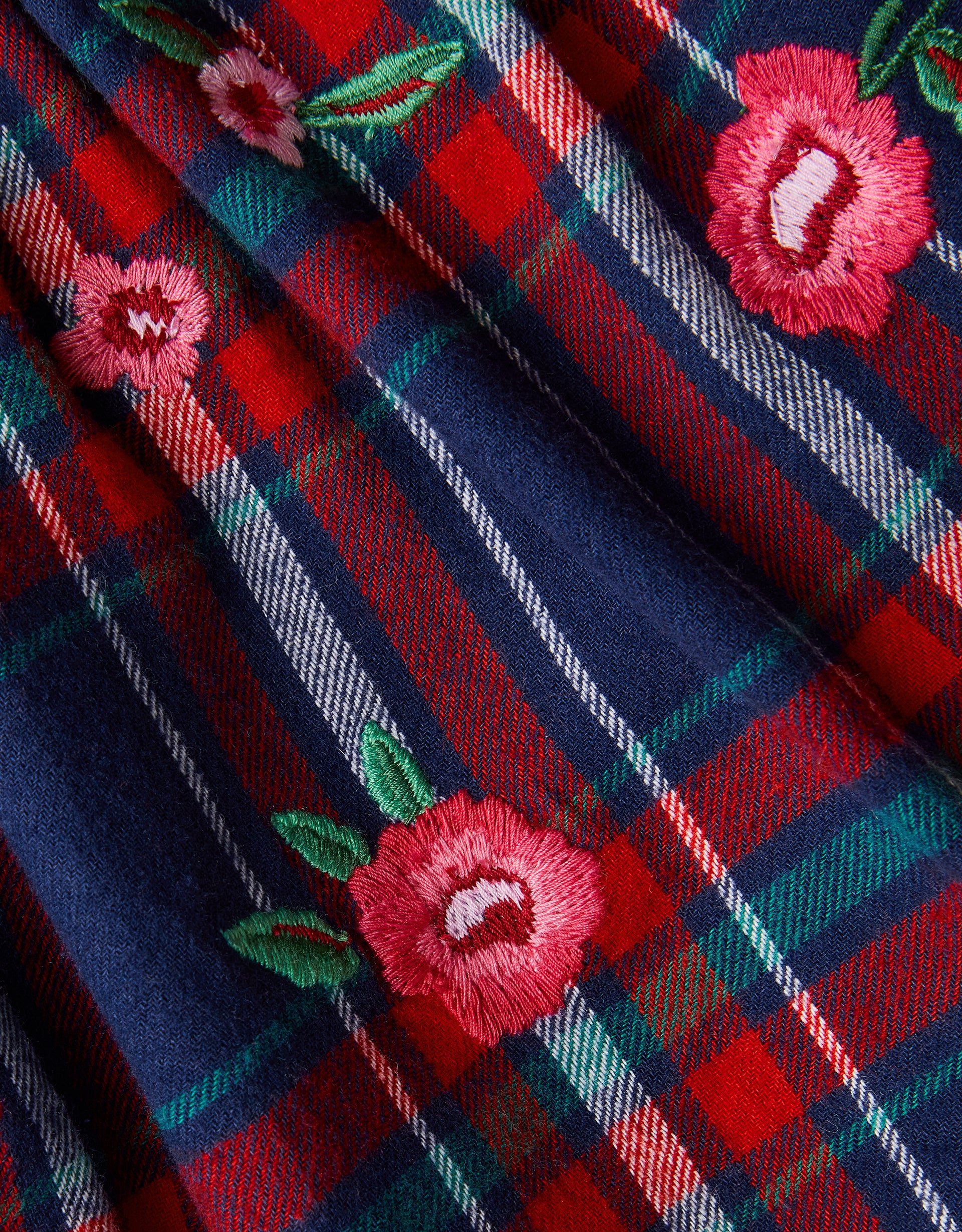 SUKNJA - CHECK EMB FLORAL SKIRT