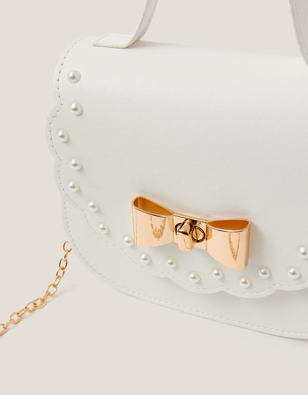 TORBA - SCALLOP PEARL BOW BAG