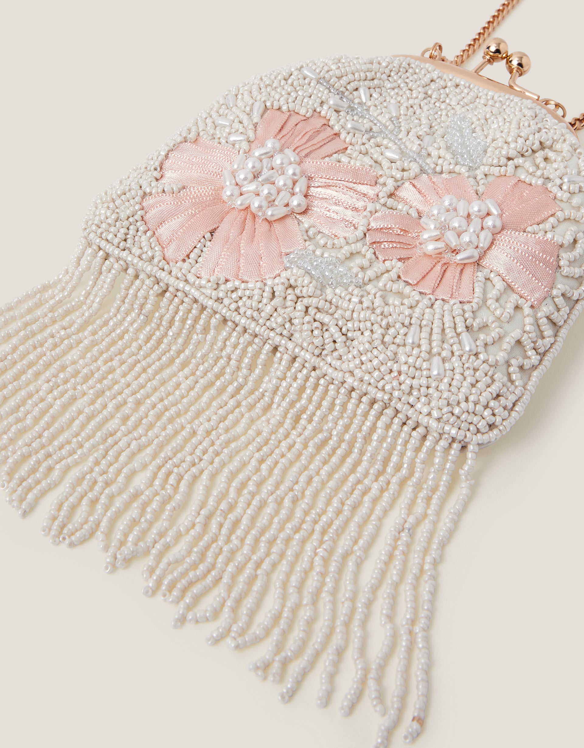 TORBA - BEADED FLOWER TASSEL BAG
