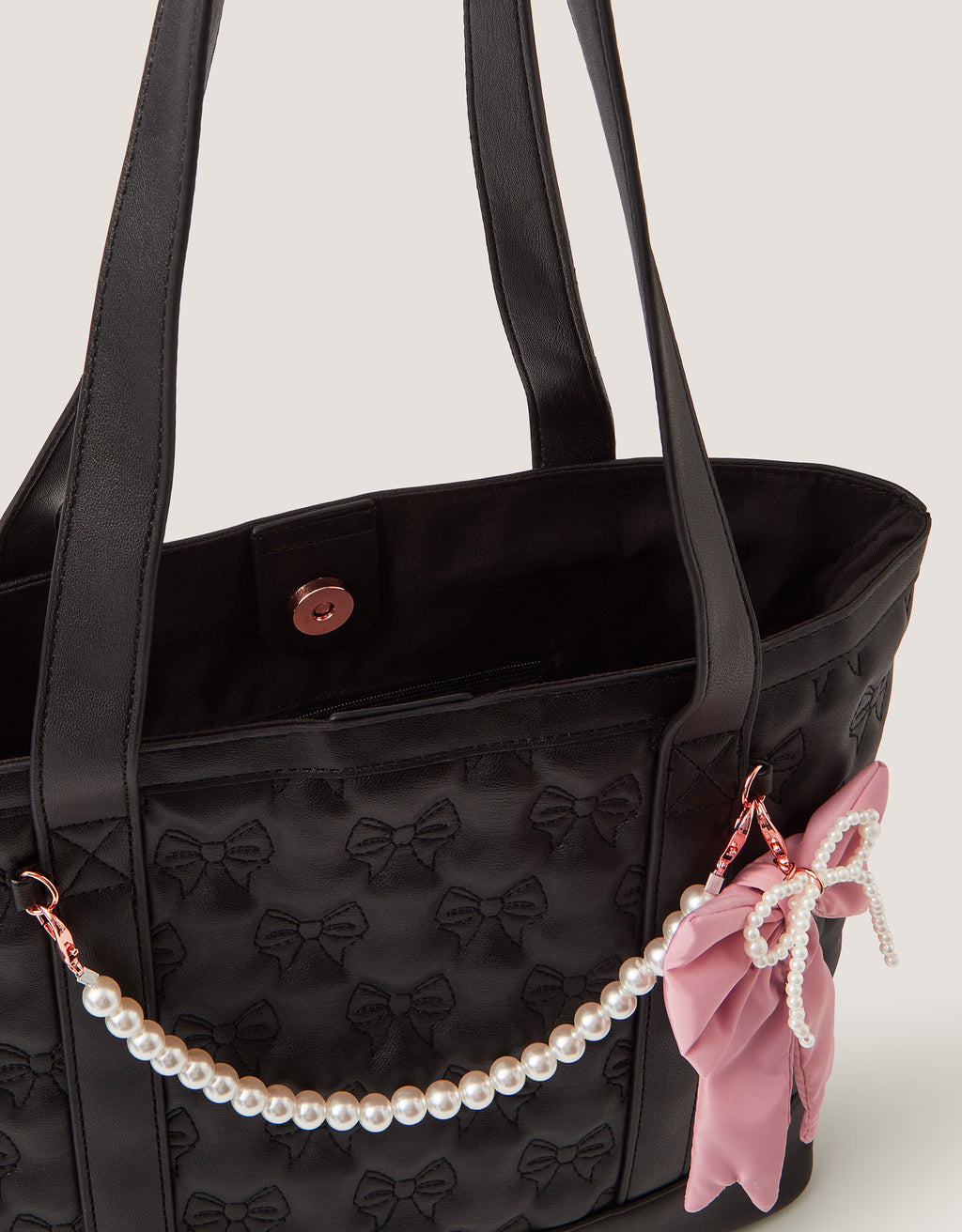 TORBA - SCHOOL BOW CHARM TOTE BAG