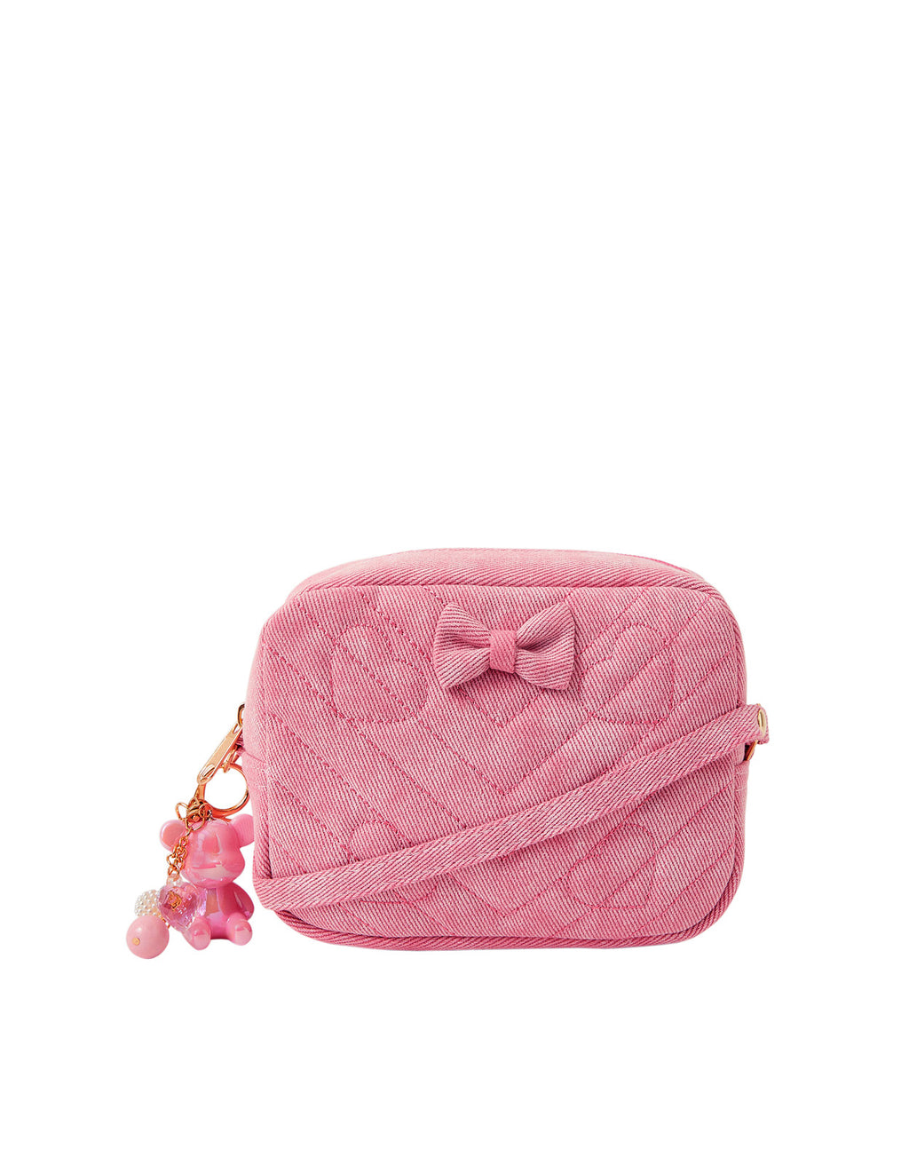 TORBA - QUILTED DENIM HEART BAG