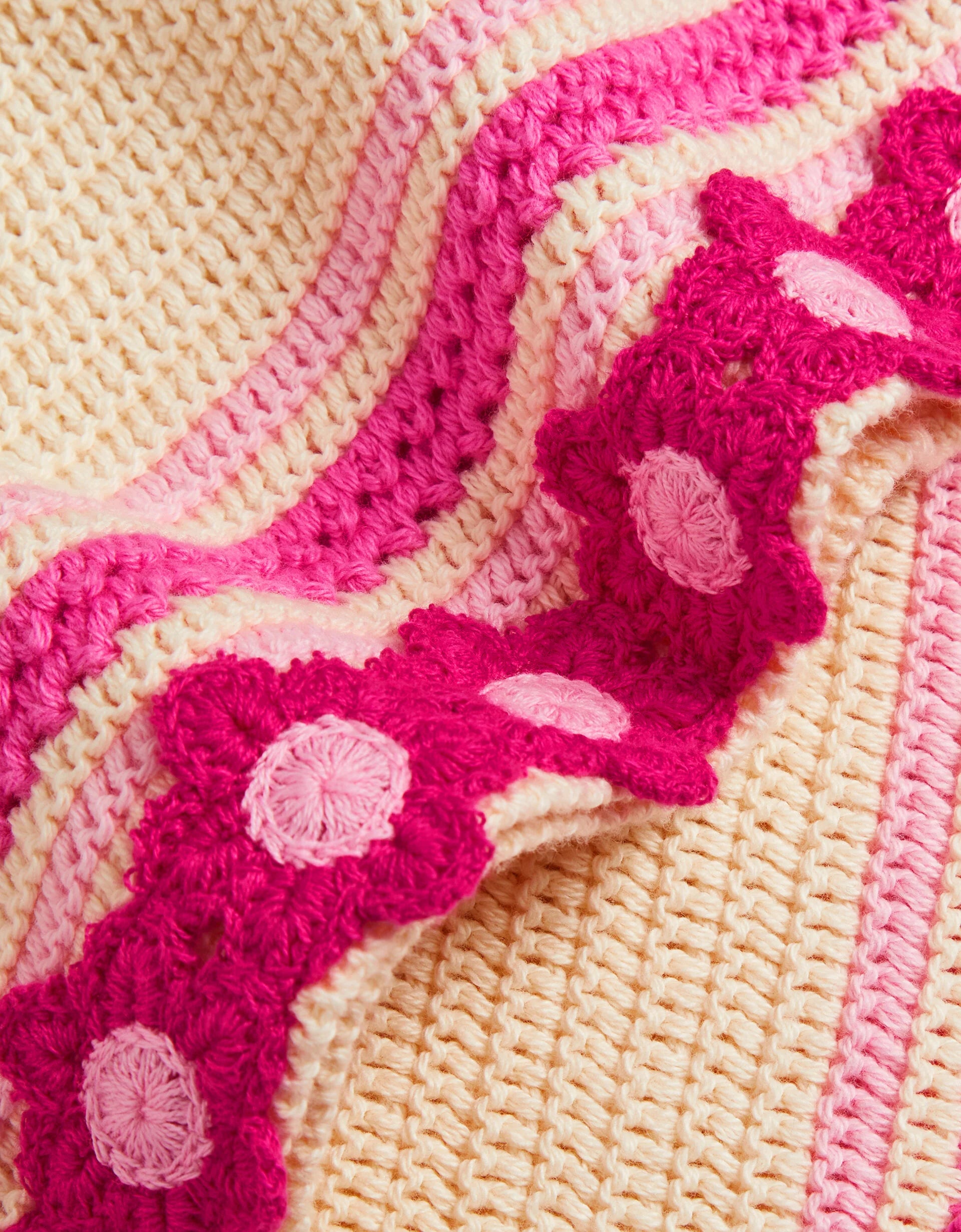 HALJINA - FLOWER TRIM CROCHET KNIT