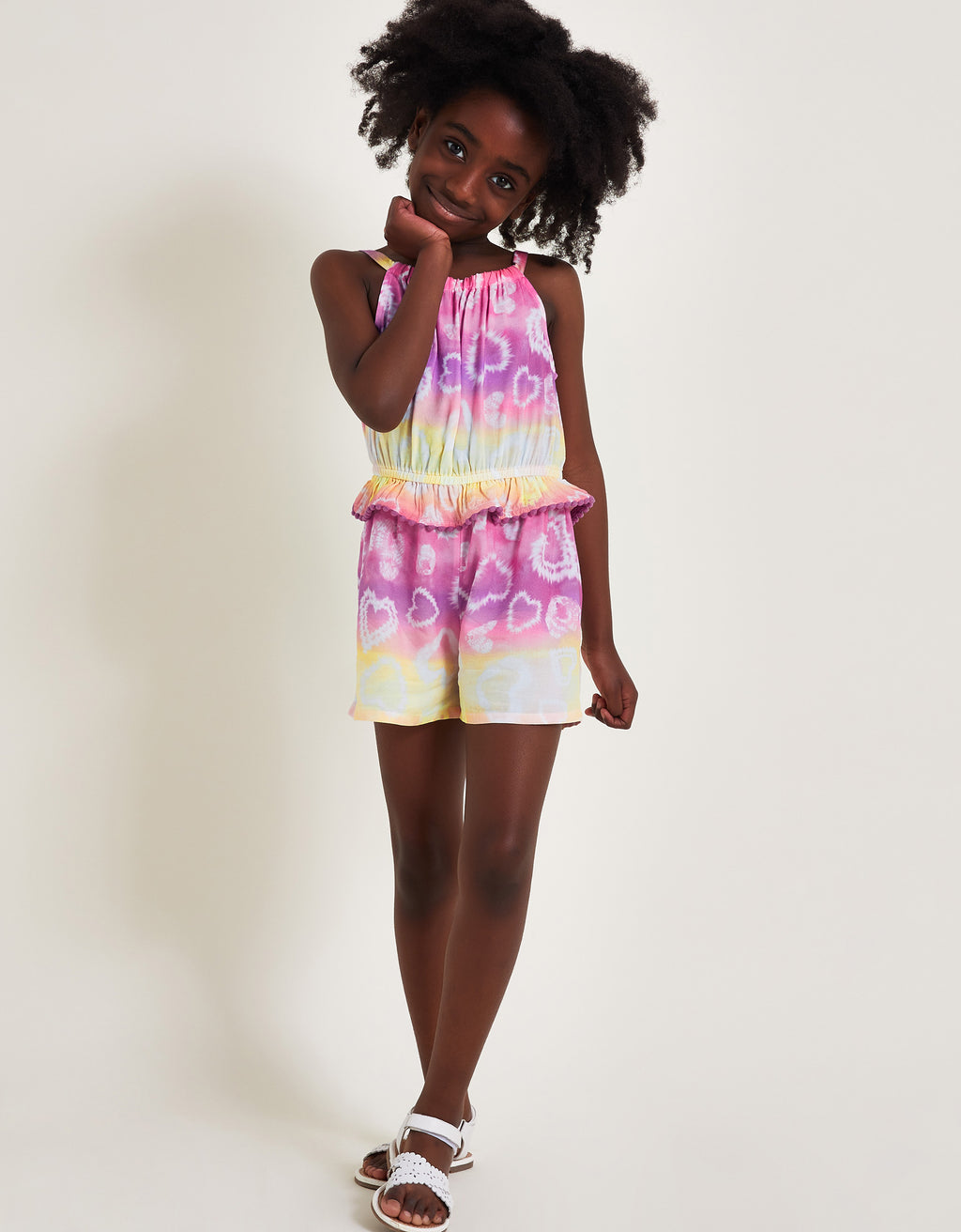 KOMBINEZON - TIE DYE HEART PLAYSUIT