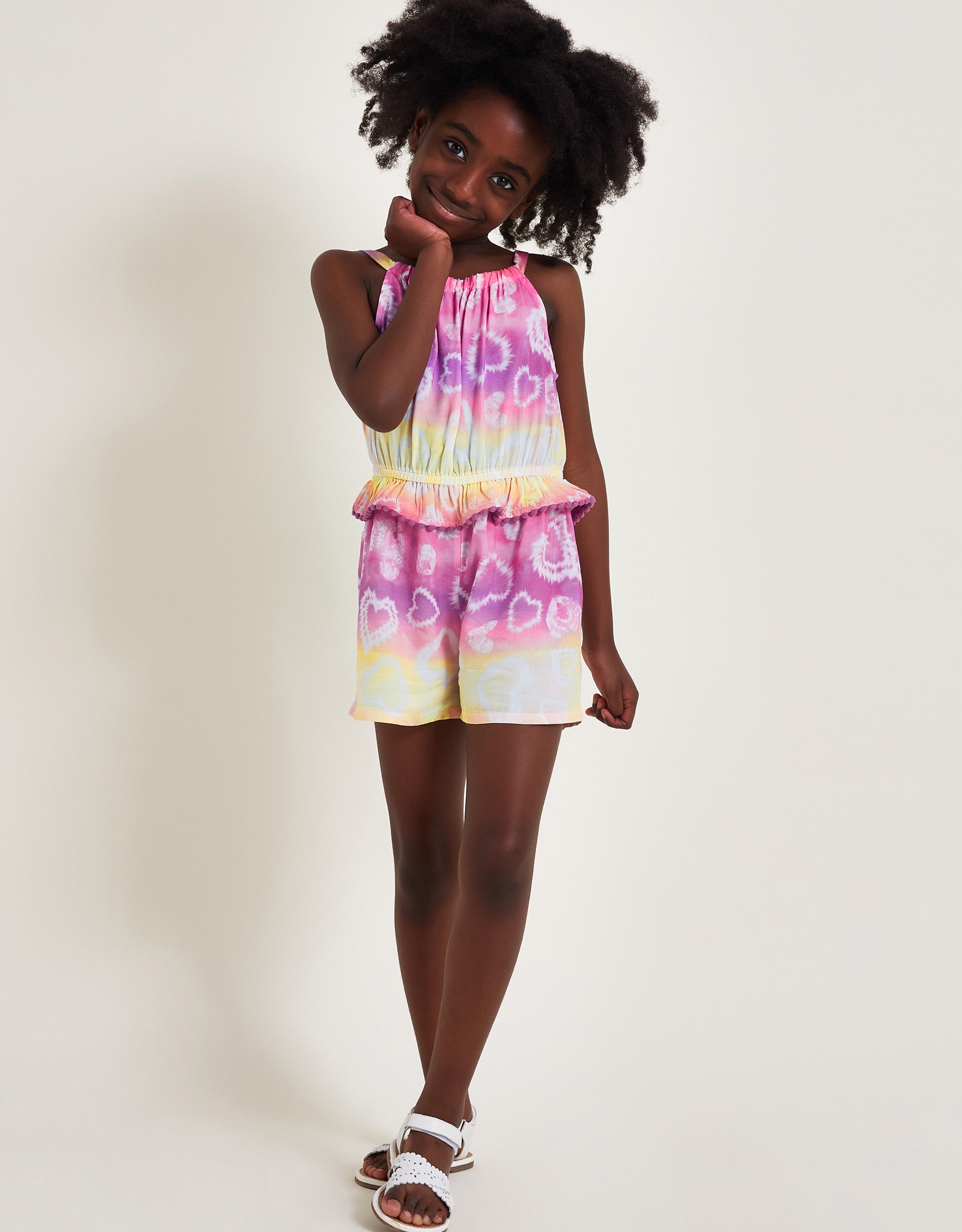 KOMBINEZON - TIE DYE HEART PLAYSUIT