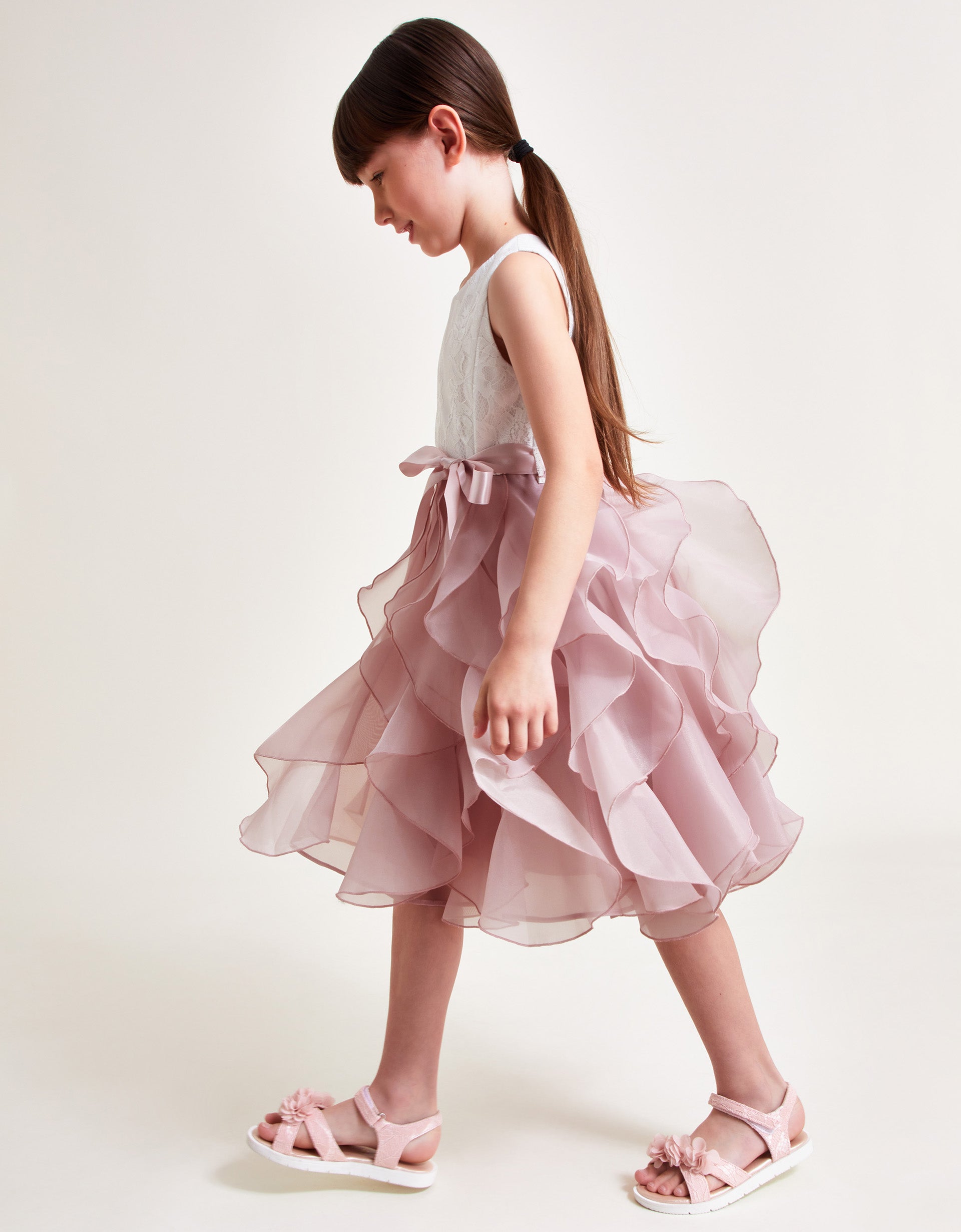 HALJINA - LACE CANCAN RUFFLE DRESS