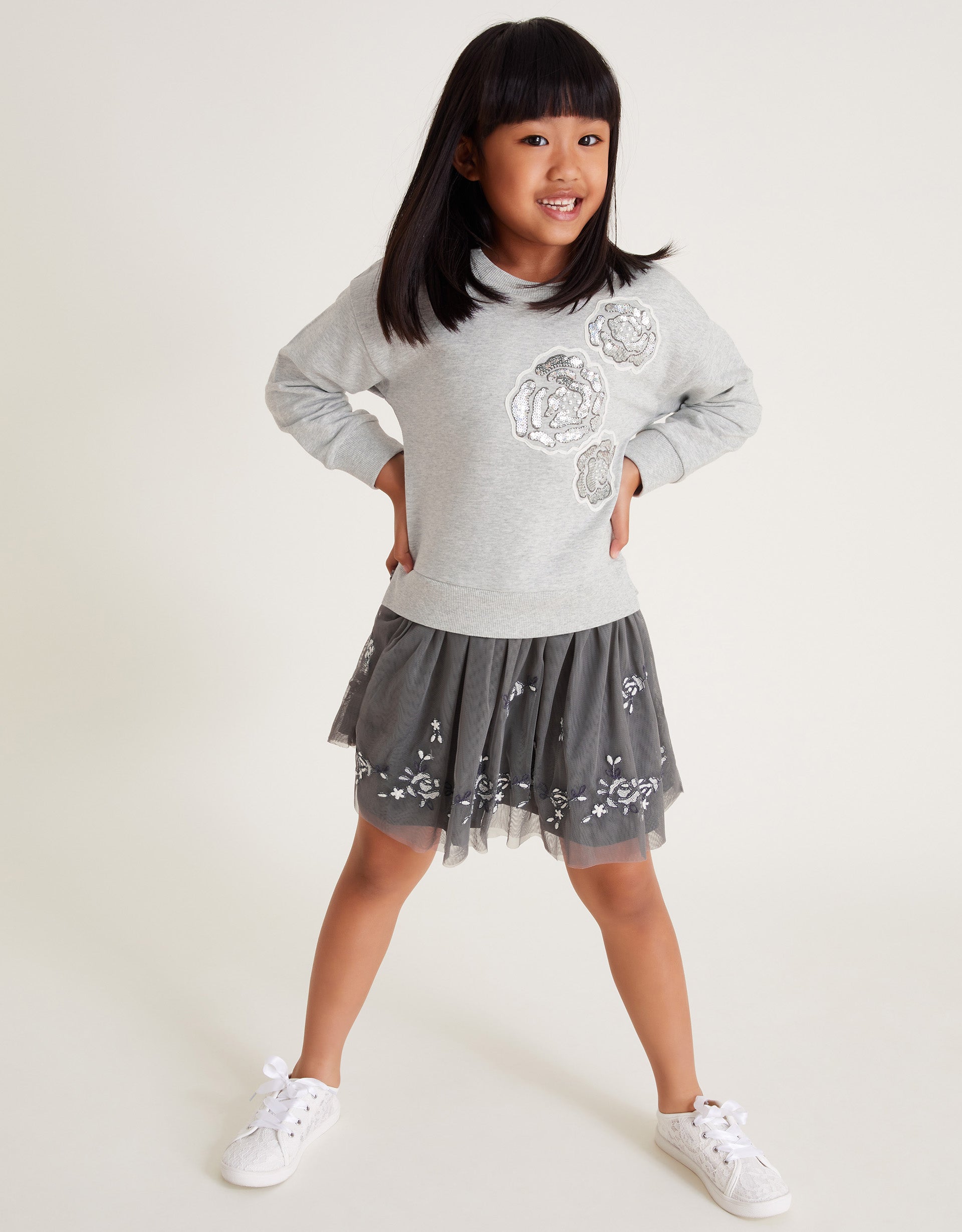 HALJINA - ROSES EMB 2IN1 SWEAT DRES