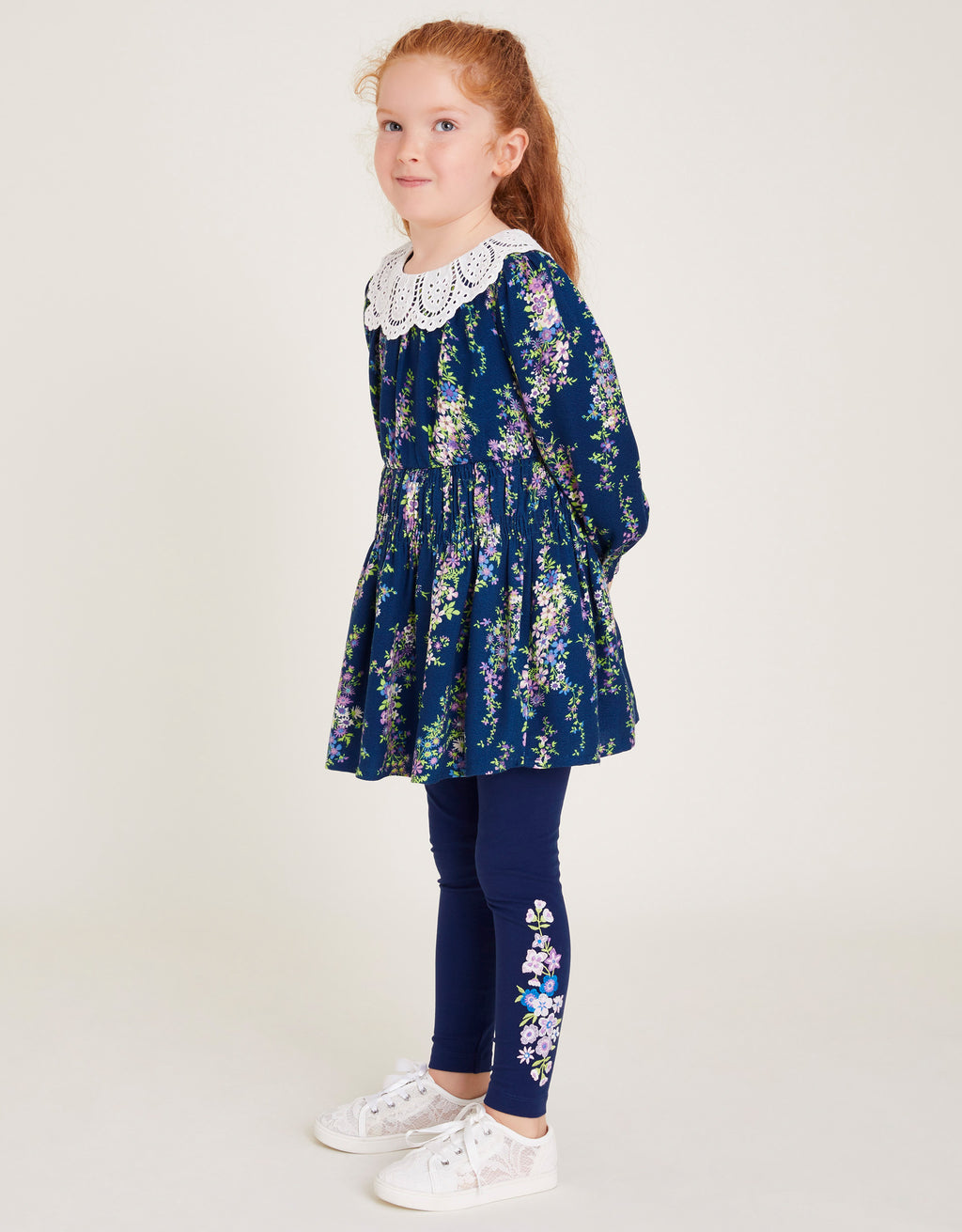 SET - NAVY FLORAL TUNIC&LEGGING