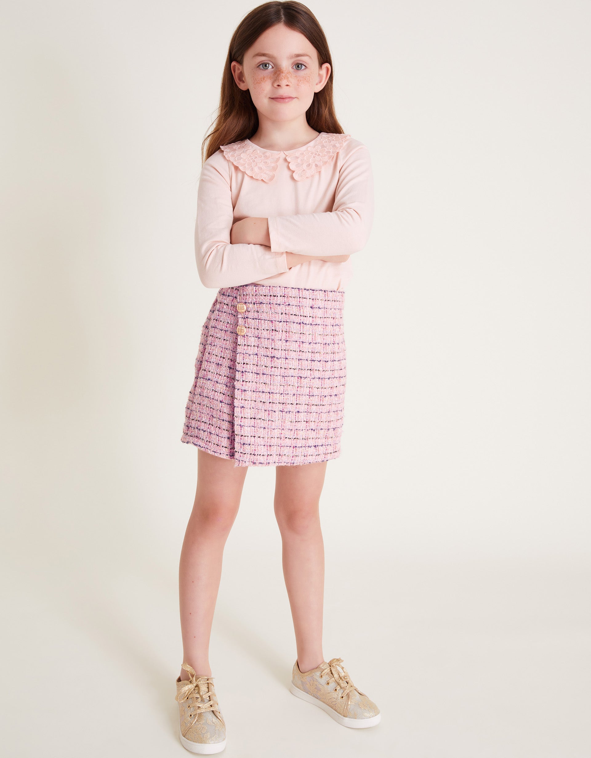 SET - TWEED SKORT & LS TEE SET