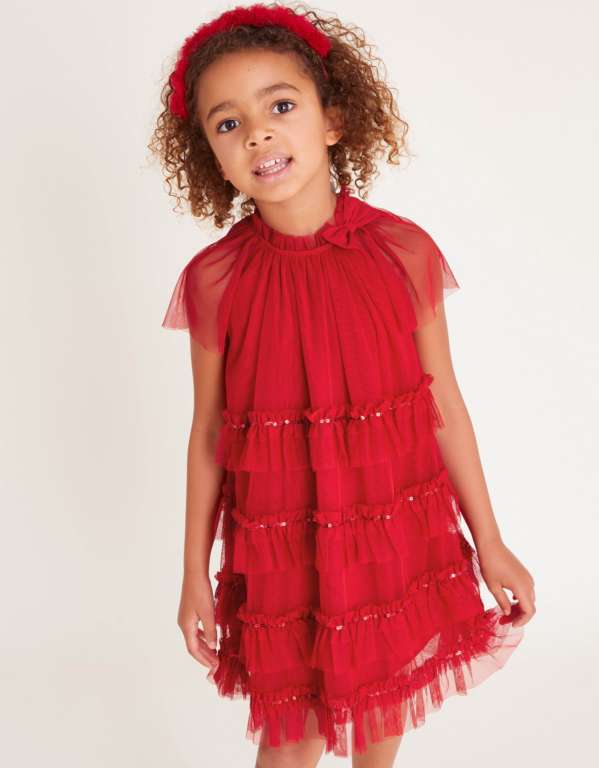HALJINA - SEW SEQUIN BOW TRAPEZE DR
