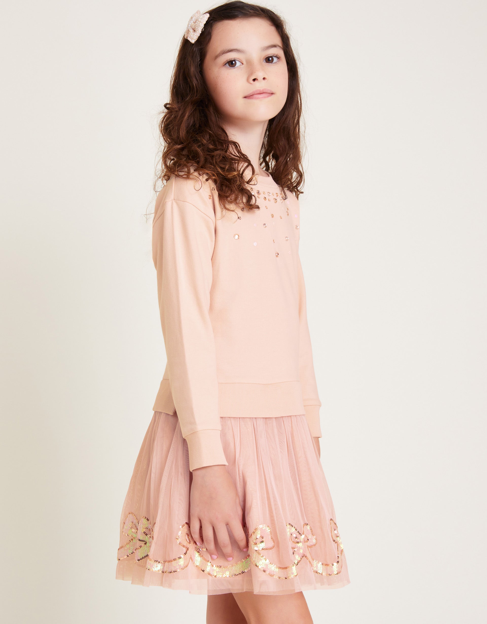 HALJINA - SEW 2 IN 1 BOW SWEAT DRES