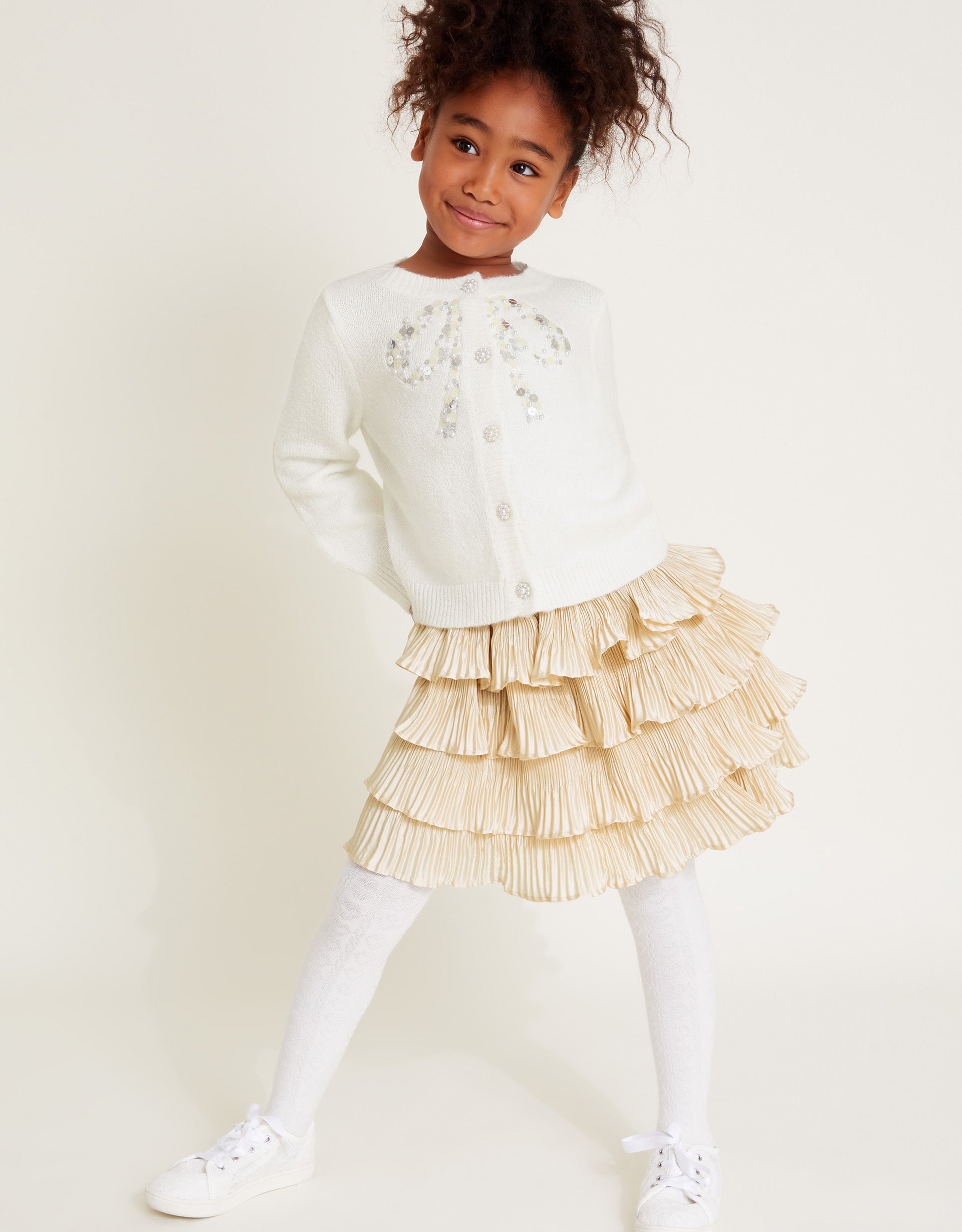 SUKNJA - SATIN RUFFLE SKIRT