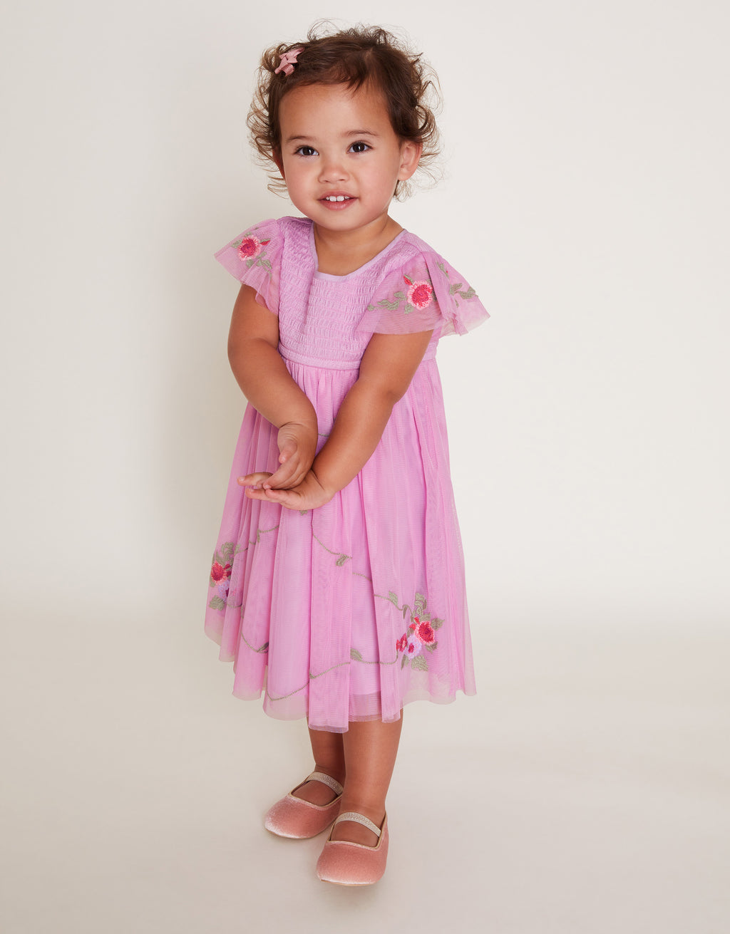 HALJINA - BABY APRIL SHIRRED EMB DR
