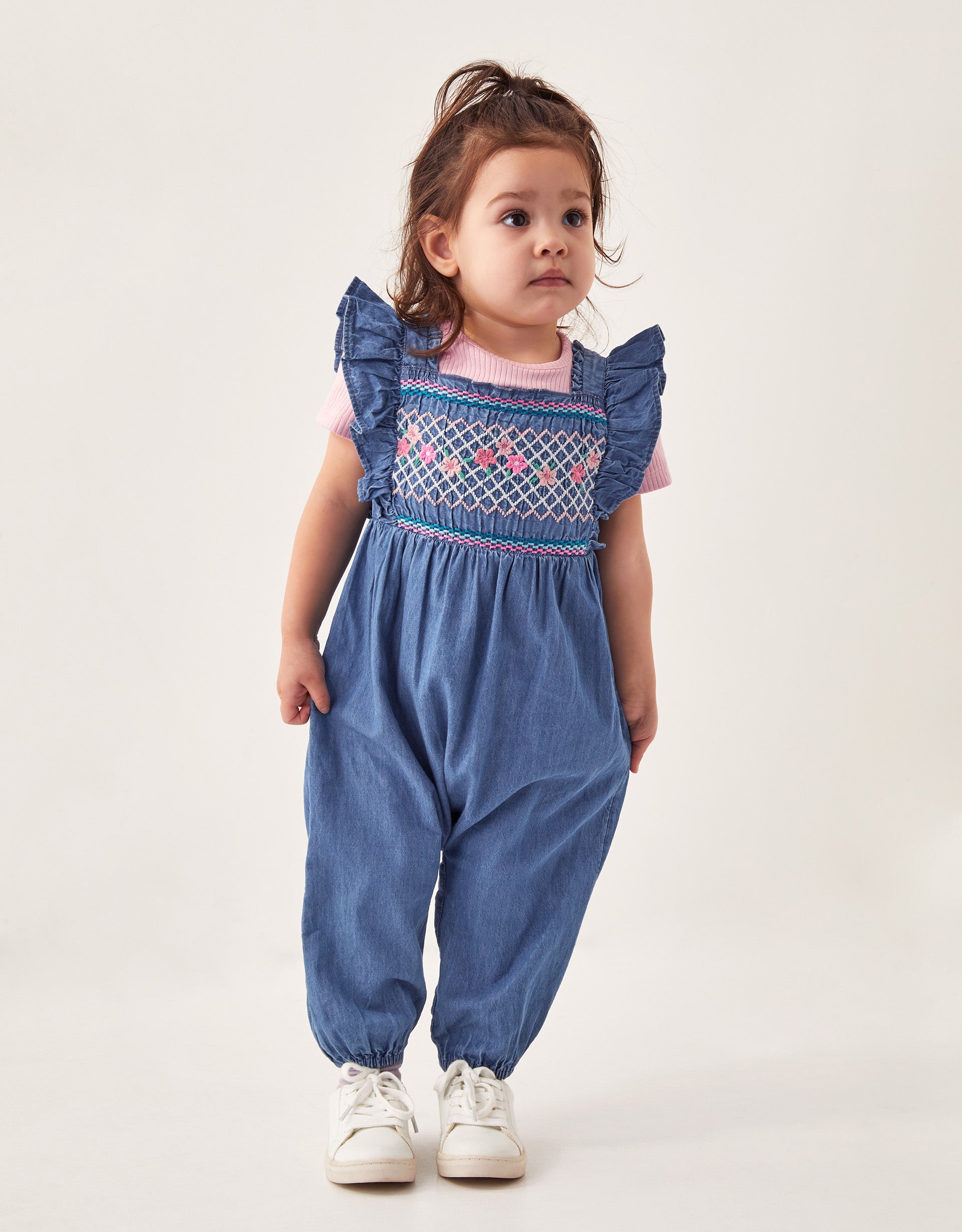 KOMBINEZON - BABY CHAMBRAY EMB DENIM R