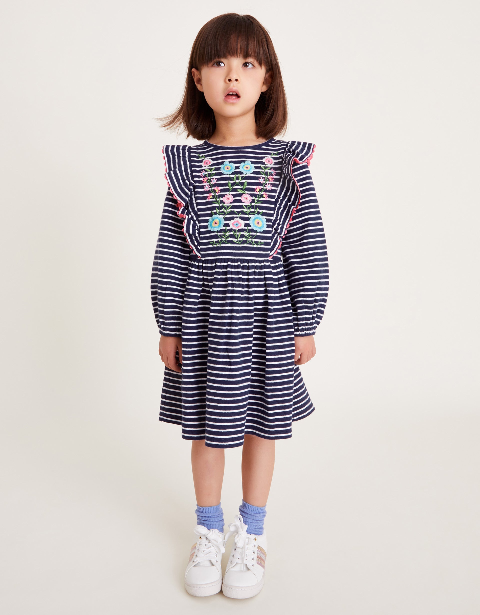 HALJINA - STRIPE EMB SWEAT DRESS