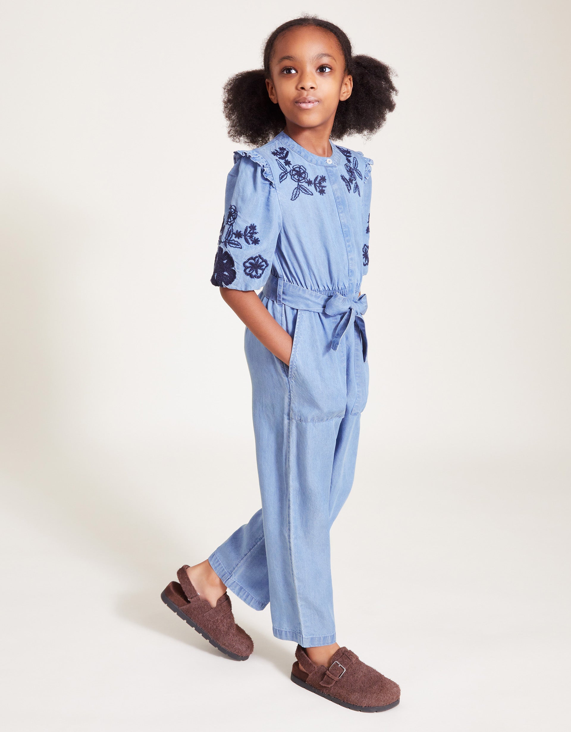 KOMBINEZON - CHAMBRAY EMB PLAYSUIT