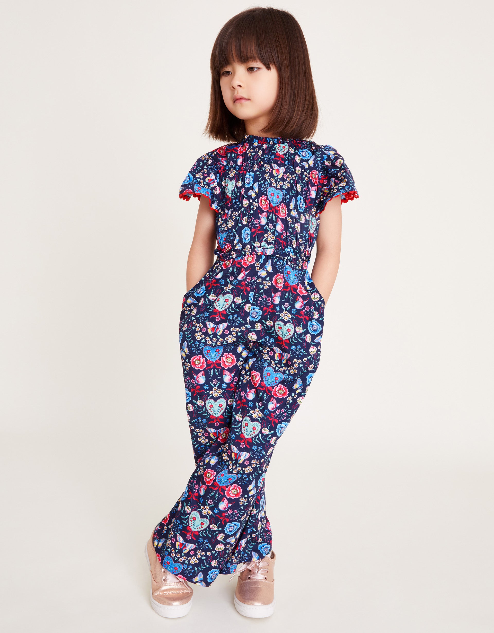 KOMBINEZON - BUTTERFLY WOVEN JUMPSUIT