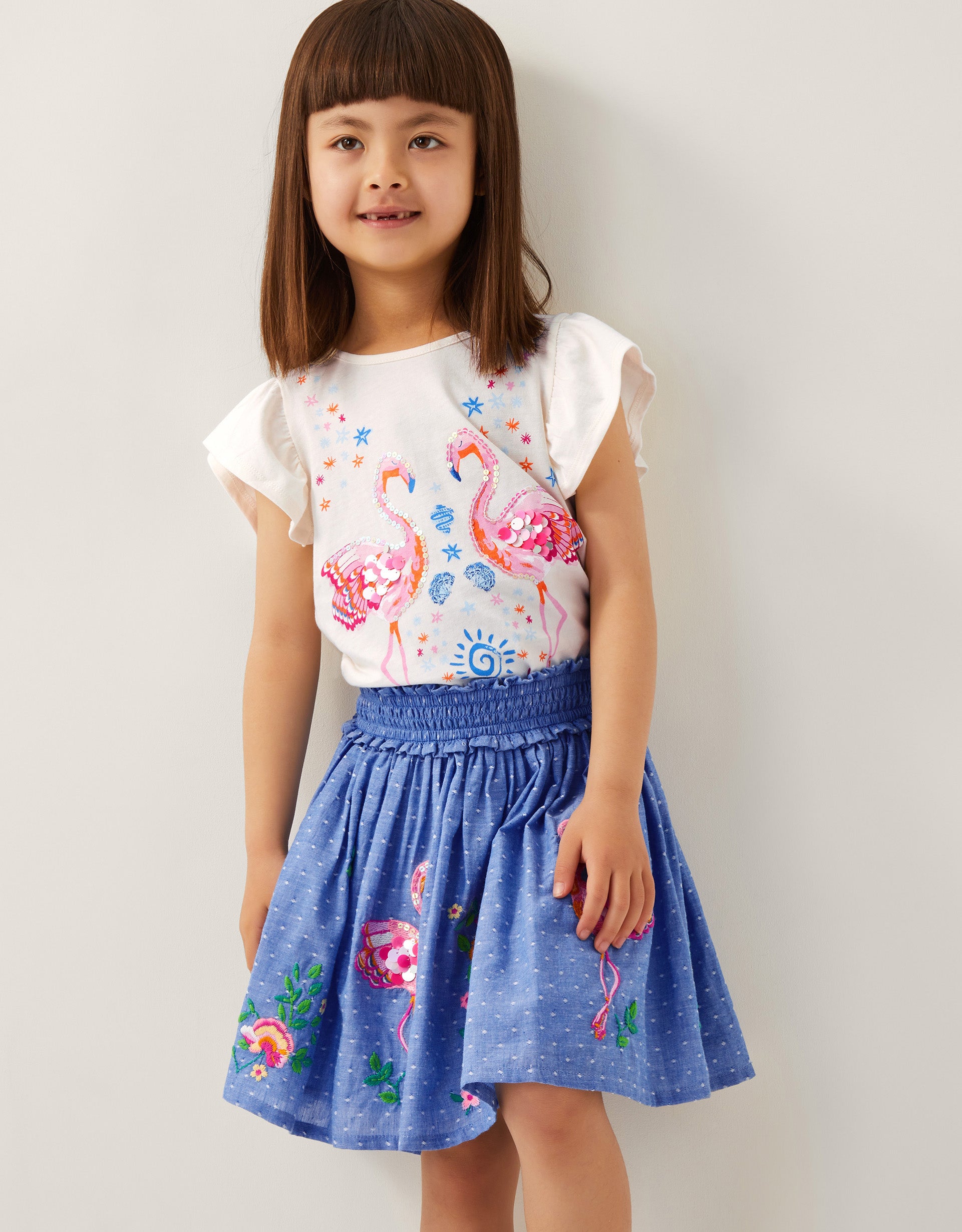 SUKNJA - CHAMBRAY FLAMINGO SKIRT