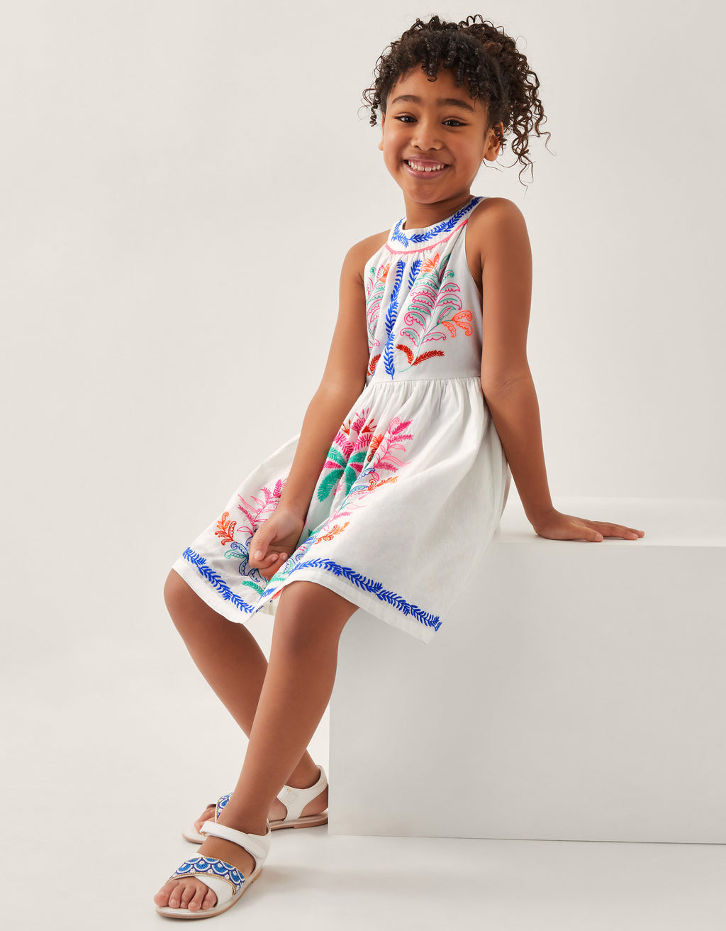 HALJINA - PALM TREE NEON EMB DRESS