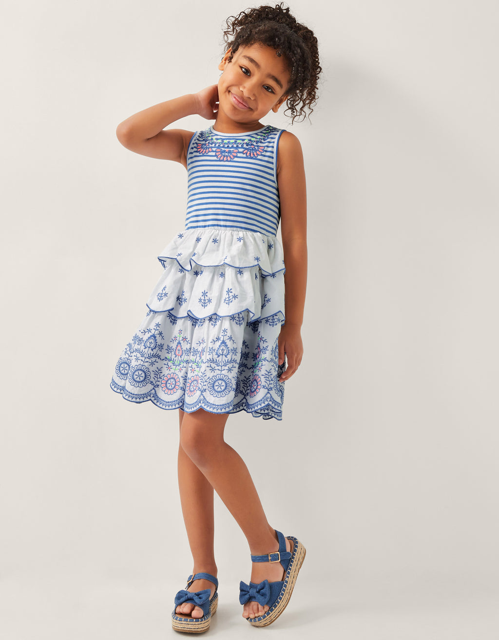 HALJINA - BLUE WHITE STRIPE BRODERI