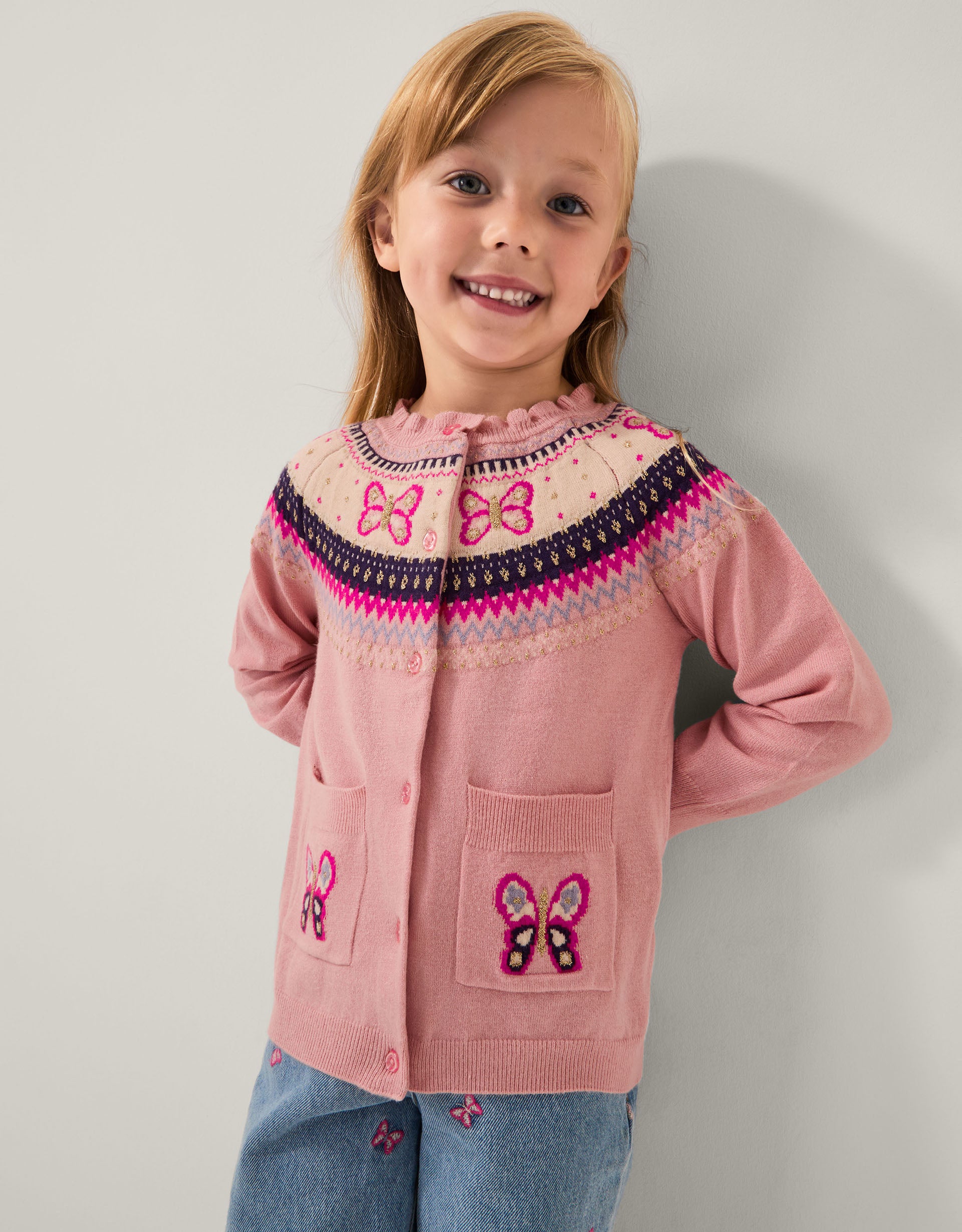 KARDIGAN - BUTTERFLY FAIRISLE CARDI