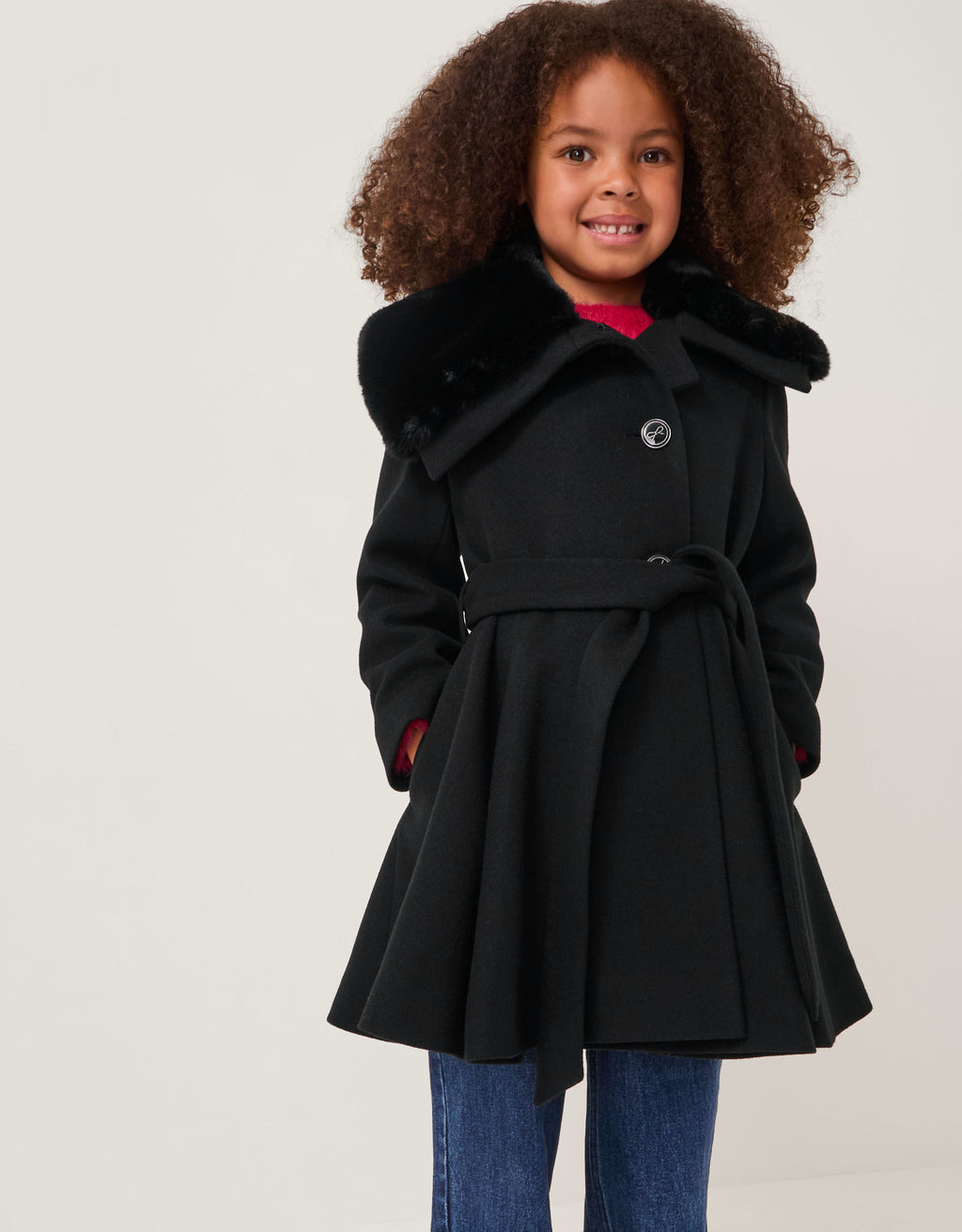 KAPUT - BLACK BELTED FUR COAT