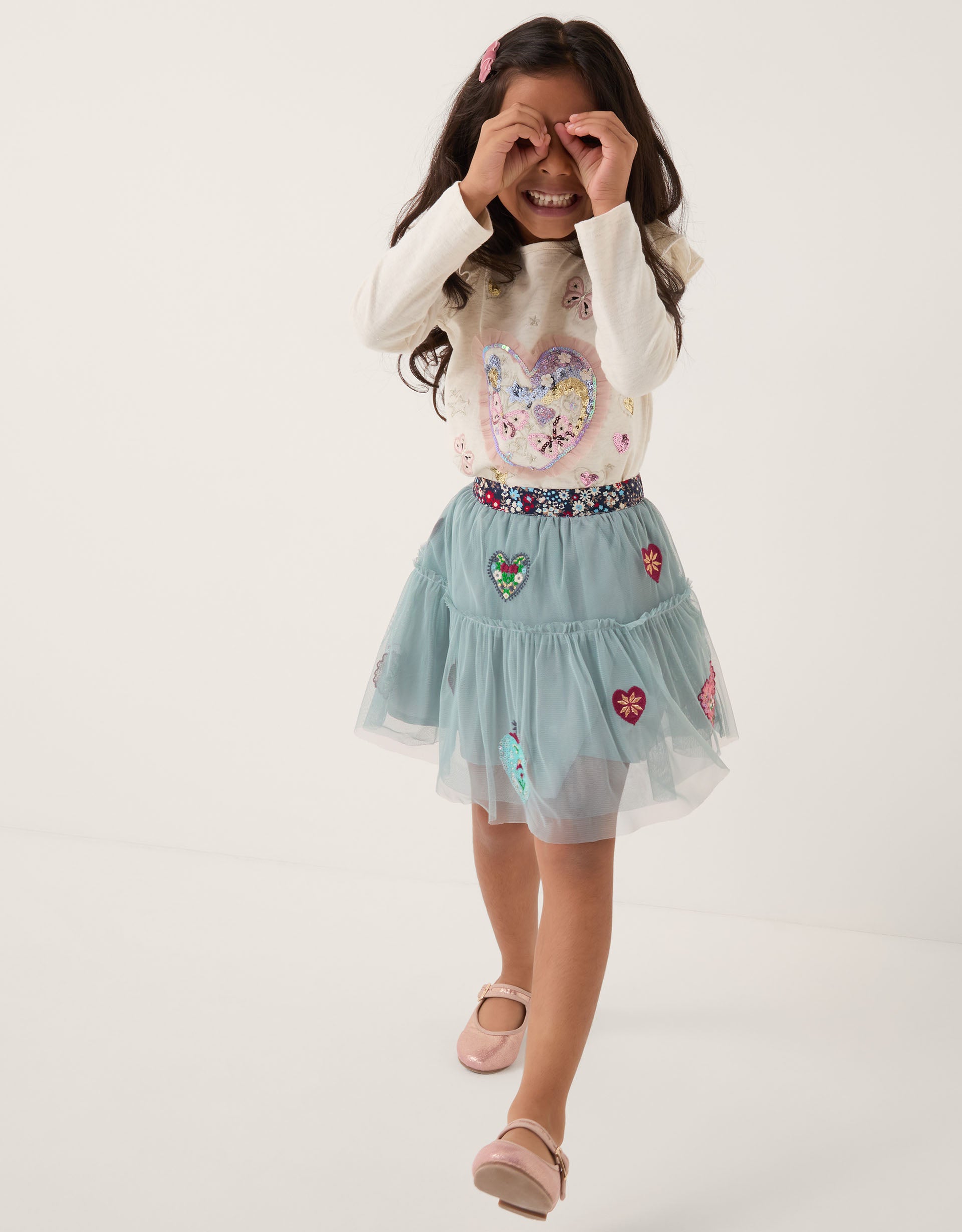 SUKNJA - MESH HEART DISCO SKIRT