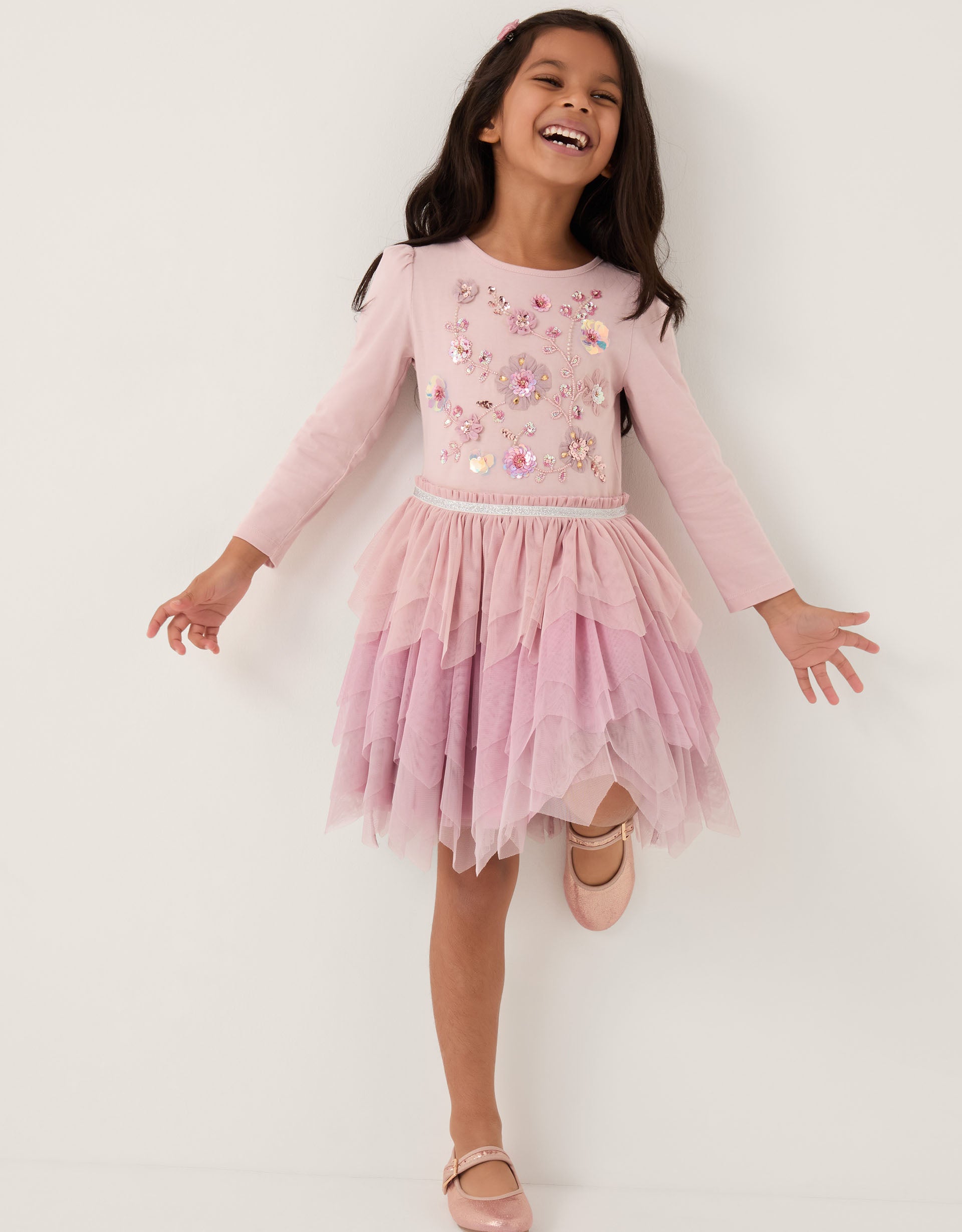 HALJINA - PURPLE EMB FLRL DSCO DRES