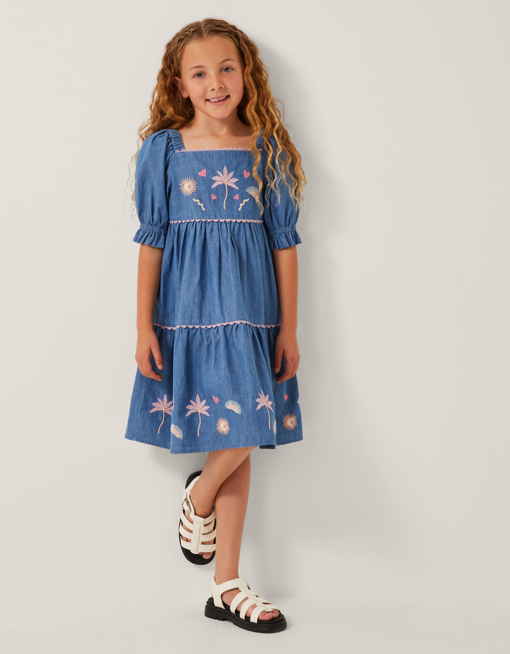 HALJINA - DENIM DRESS PUFF SLEEVE