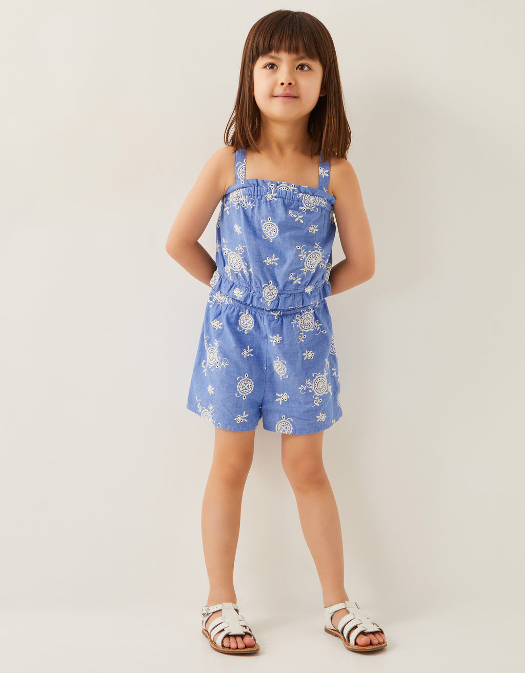 KOMBINEZON - CHAMBRAY BROIDERIE PLAYSU