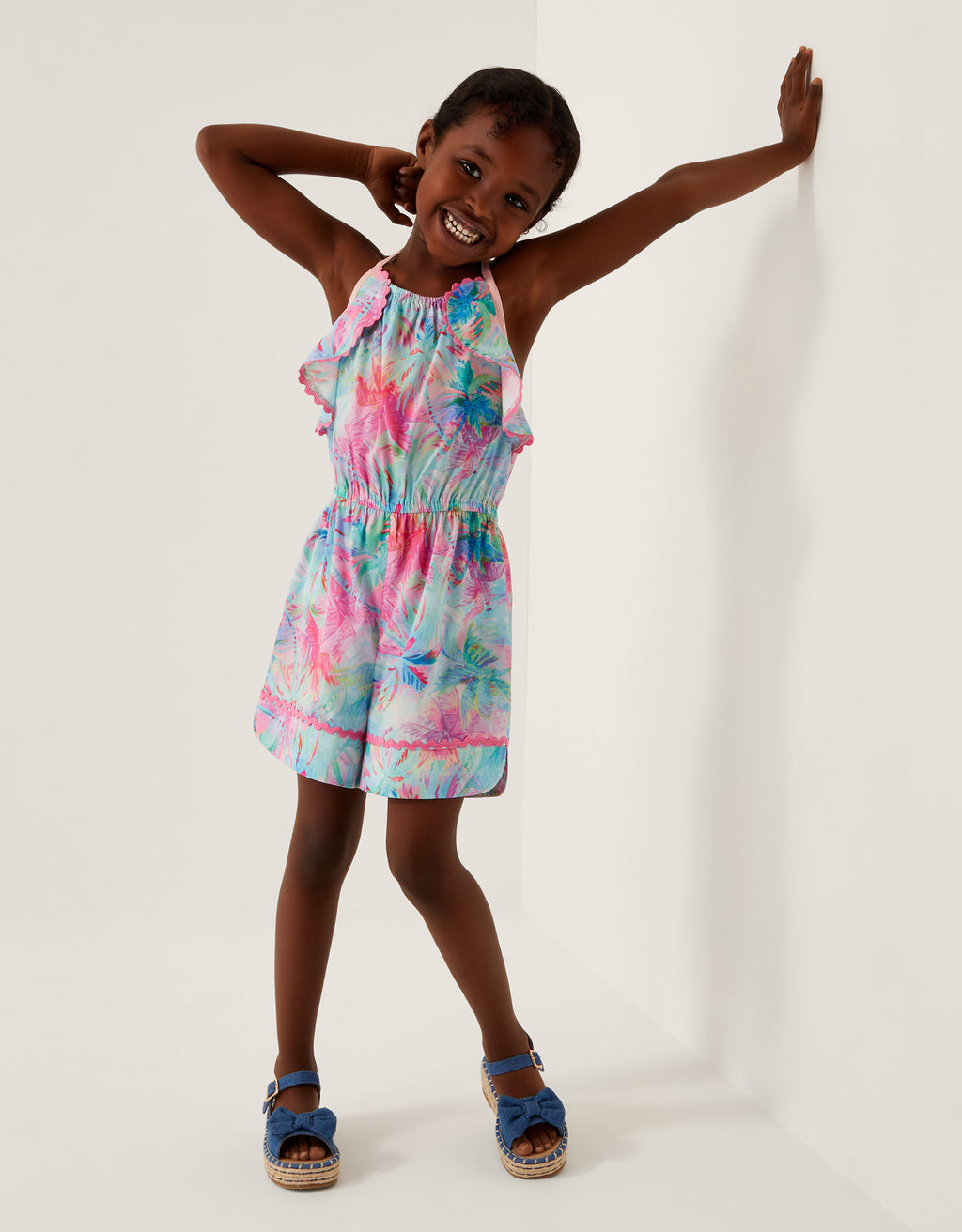 KOMBINEZON - SPLASH PRINT FRILL PLAYSU