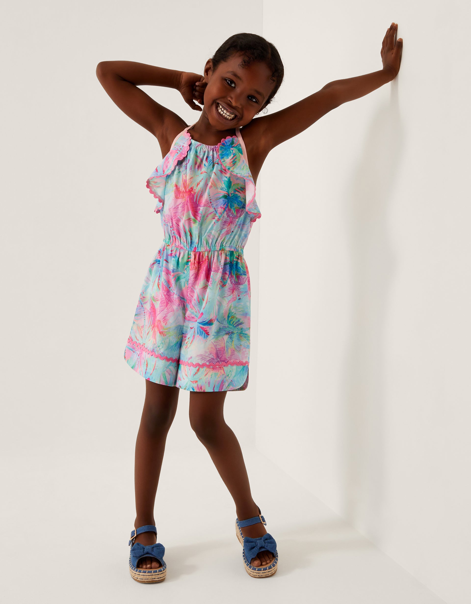 KOMBINEZON - SPLASH PRINT FRILL PLAYSU