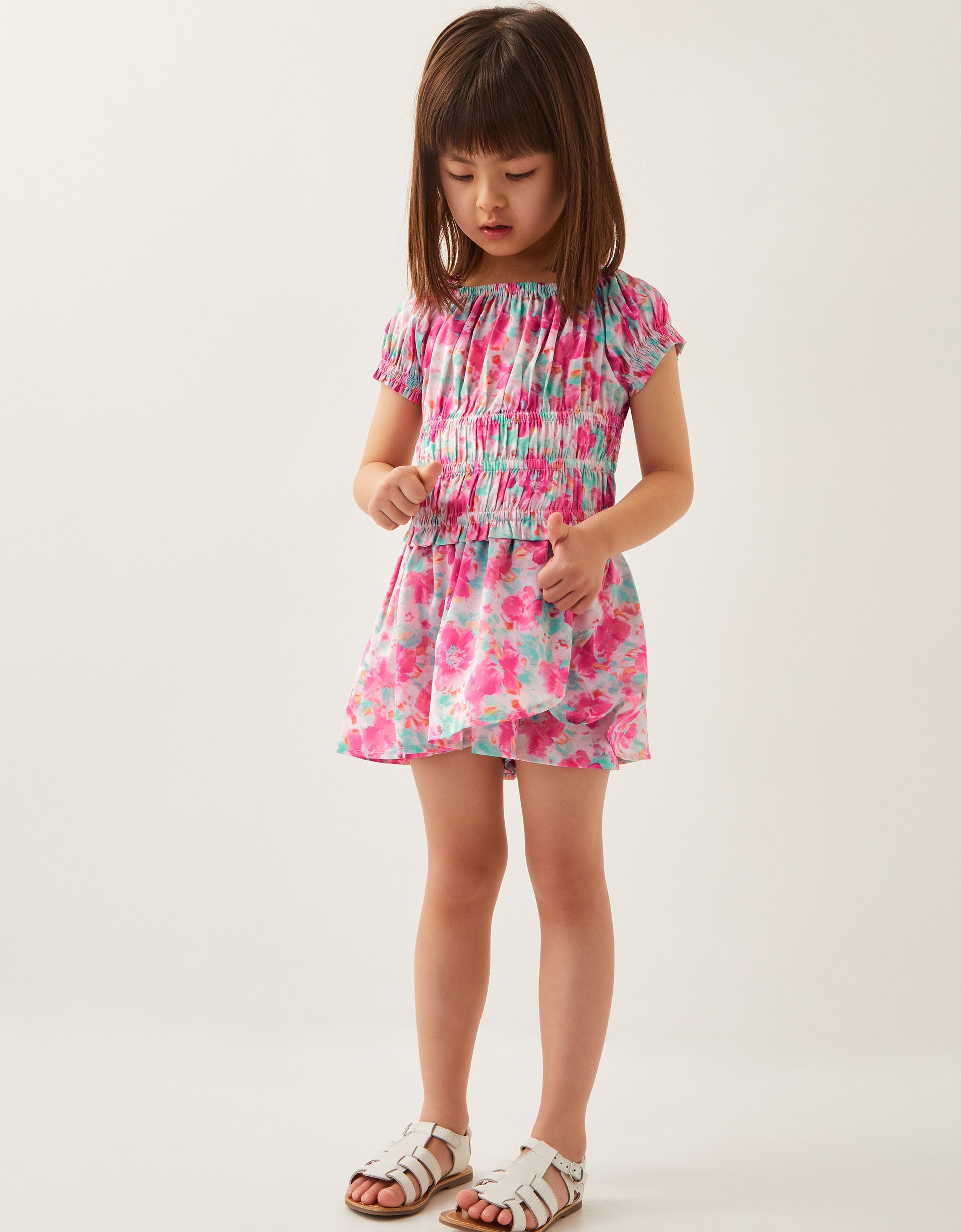 SET - TROPICAL FLORAL SHIRRED S
