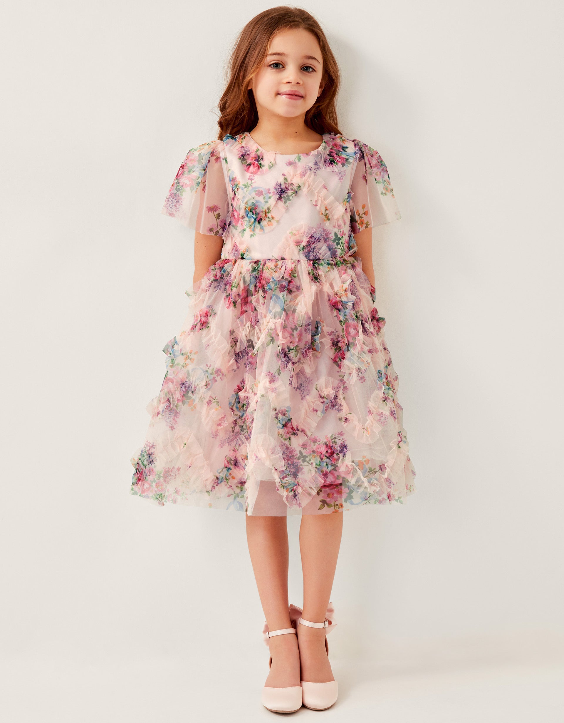 HALJINA - ROMA PRINT RUFFLE DRESS