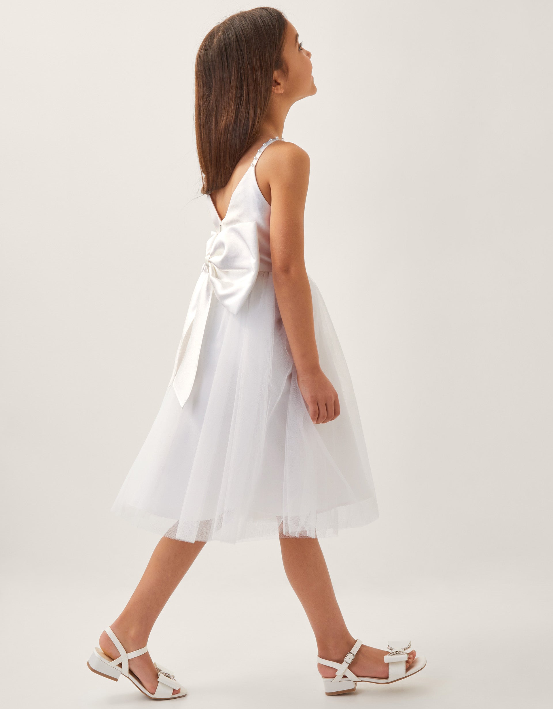 HALJINA - PEARL STRAP BIG BOW DRESS