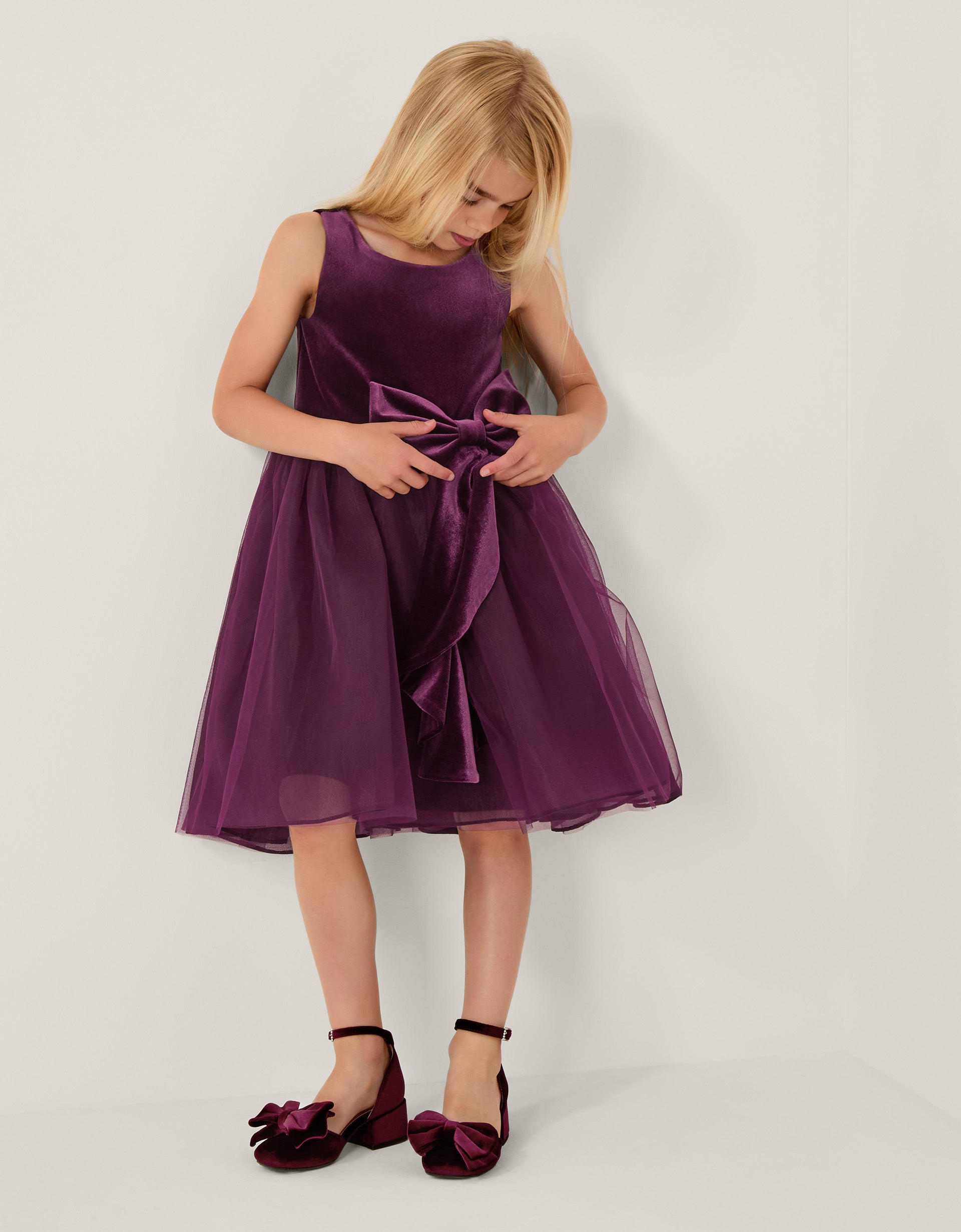 HALJINA - VELVET WATERFALL BOW DRES