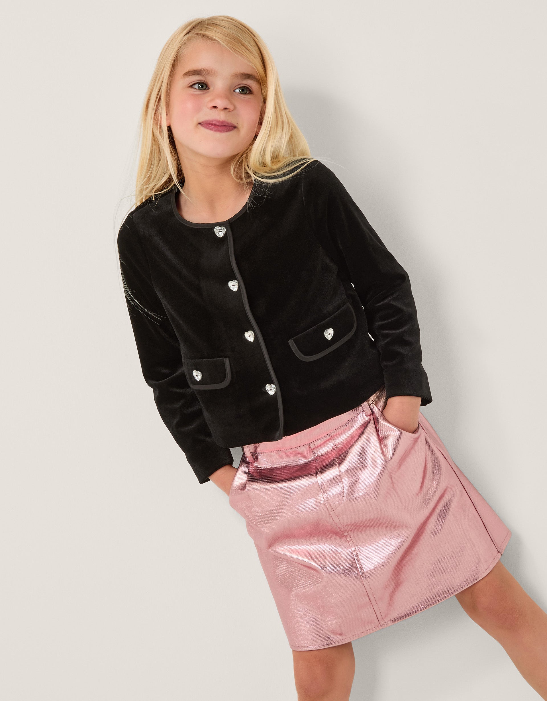 JAKNA - VELVET HEART TRIM JACKET